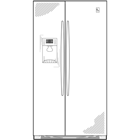 25.4 Cu. Ft. Stainless Side-By-Side Refrigerator with Dispenser GSS25KSWSS
