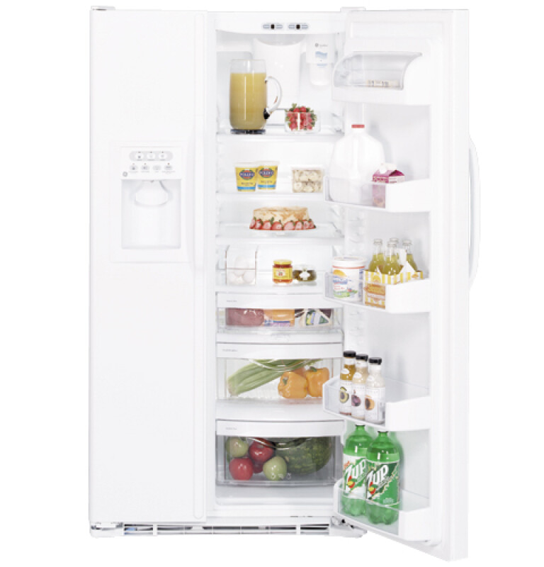 GE 25.4 Cu. Ft. Side-By-Side Refrigerator White on White GSS25TGMWW Picture 1