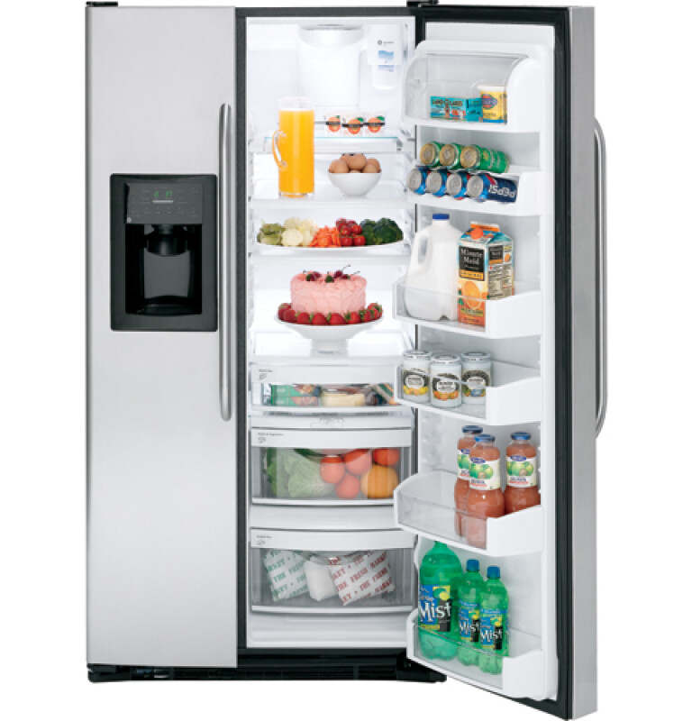 25.4 Cu. Ft. Stainless Side-By-Side Refrigerator with Dispenser GSS25TSTSS