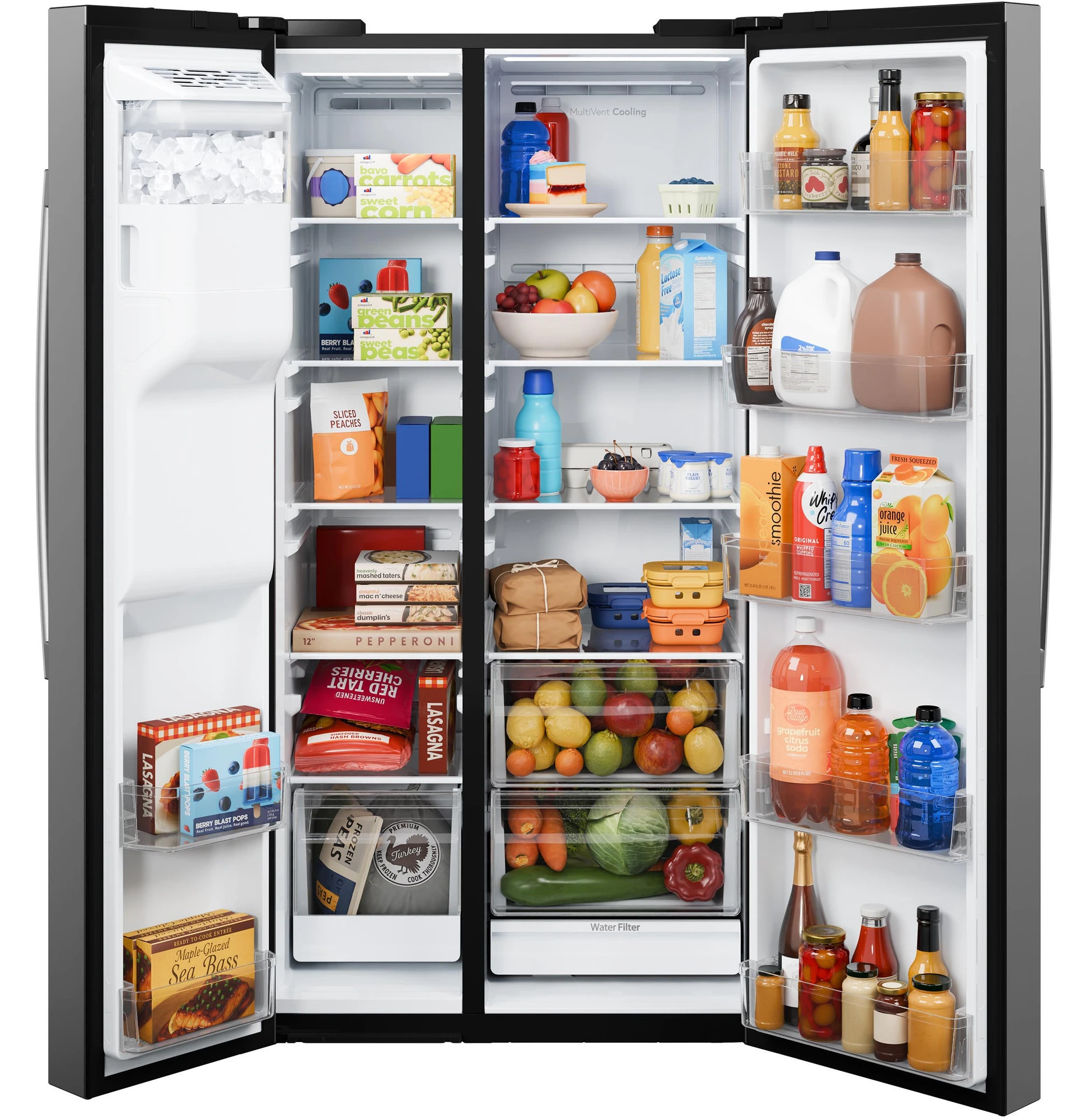 Ge® 27.9 Cu. Ft. Side-by-side Refrigerator With Extra Tall Dispenser And In-door Icemaker GSS28NYYFS