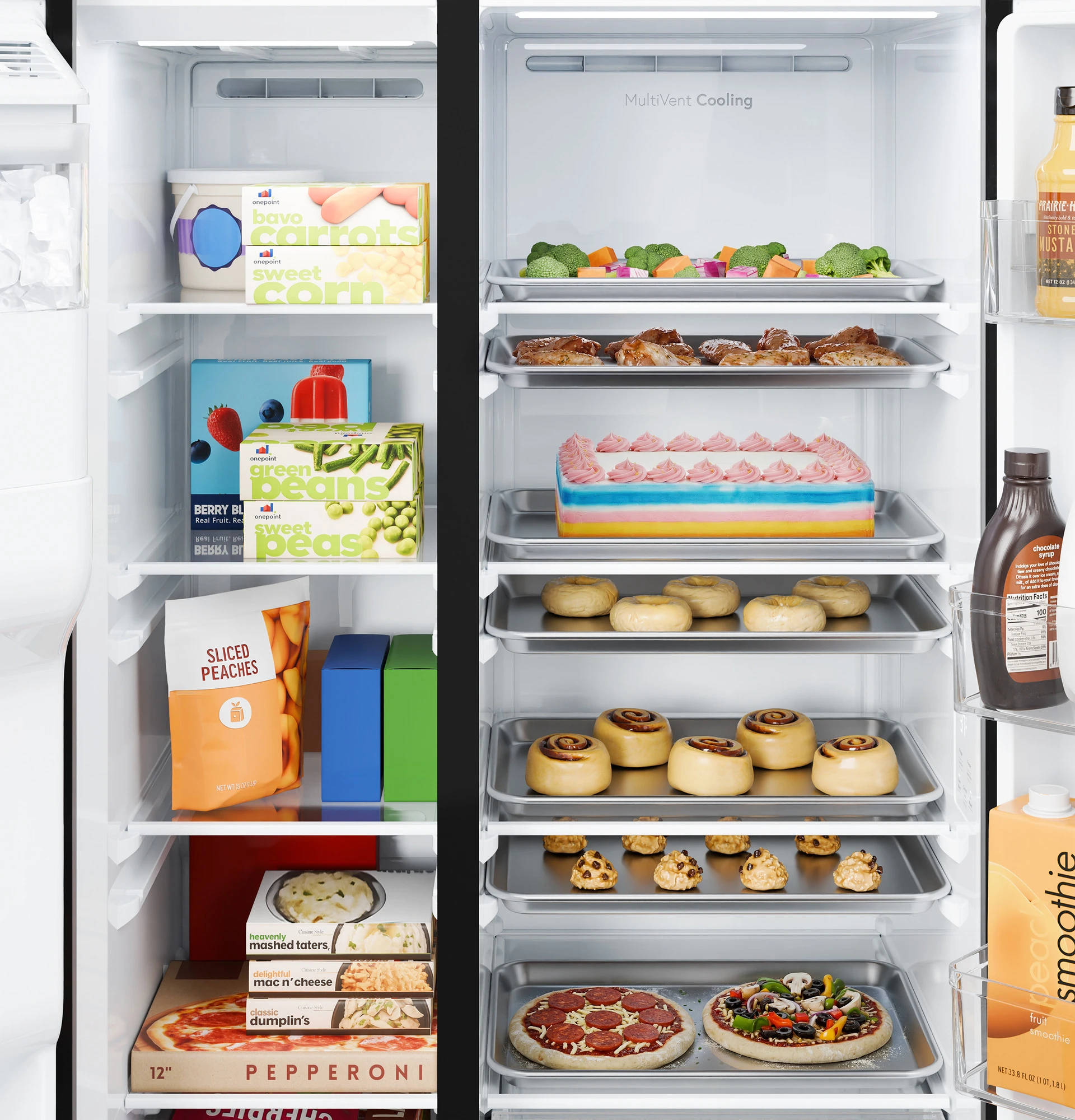 Ge® 27.9 Cu. Ft. Side-by-side Refrigerator With Extra Tall Dispenser And In-door Icemaker GSS28NYYFS