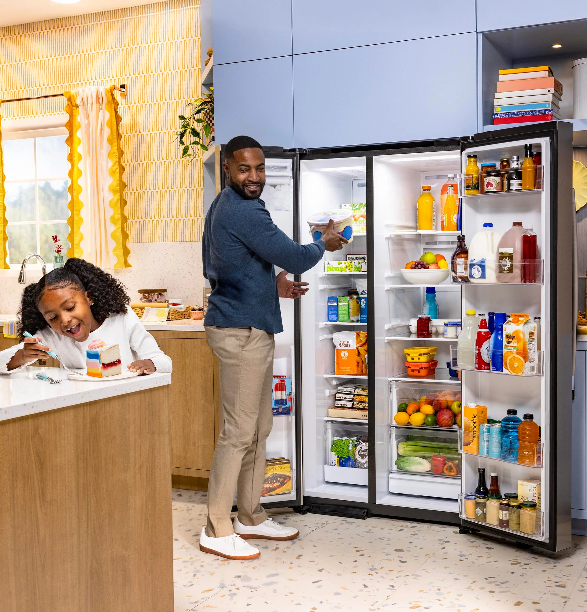 Ge® 27.9 Cu. Ft. Side-by-side Refrigerator With Extra Tall Dispenser And In-door Icemaker GSS28NYYFS