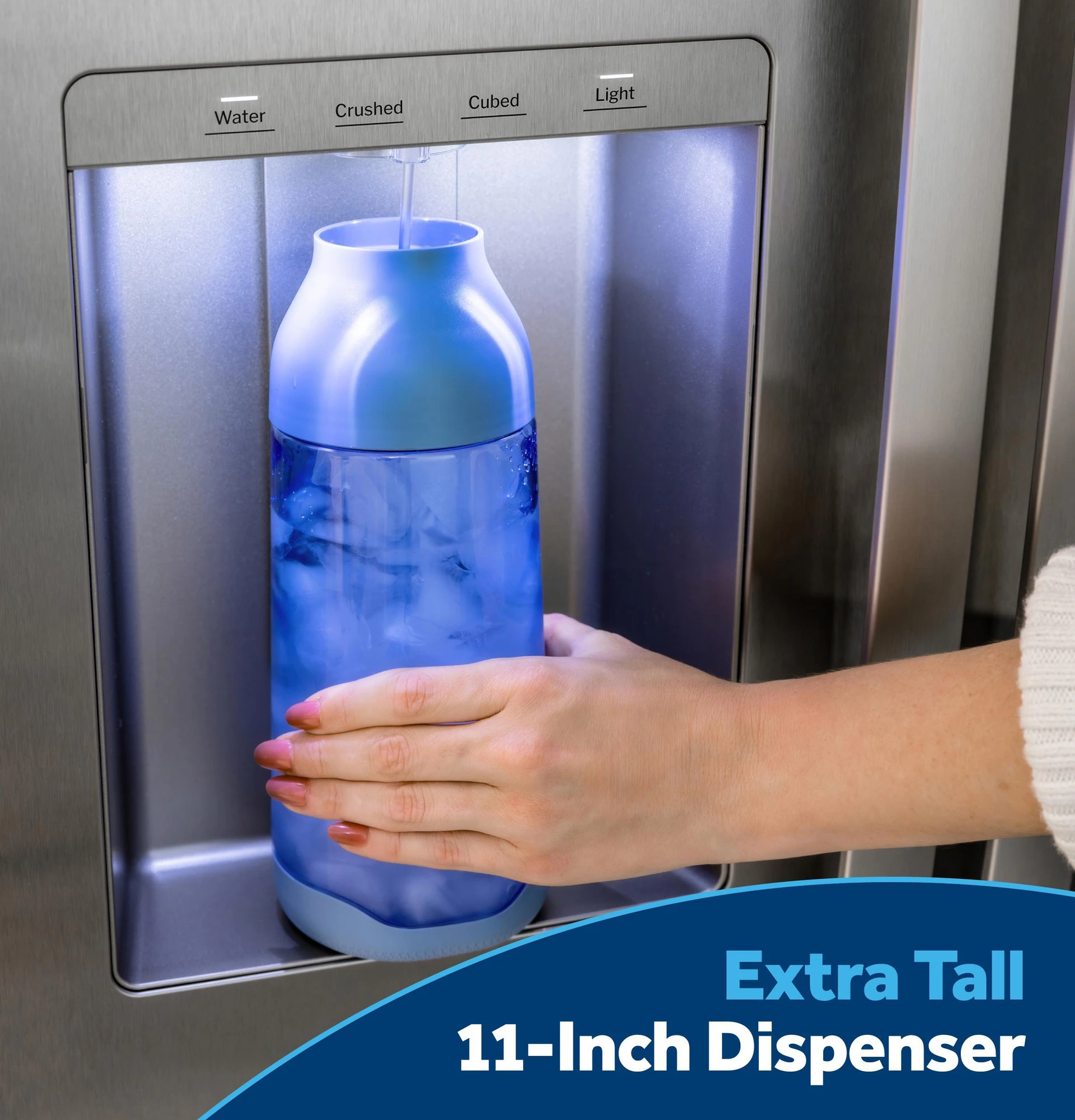 Ge® 27.7 Cu. Ft. Side-by-side Refrigerator With Led Light Walls And Extra Tall Dispenser GSS28PYYFS
