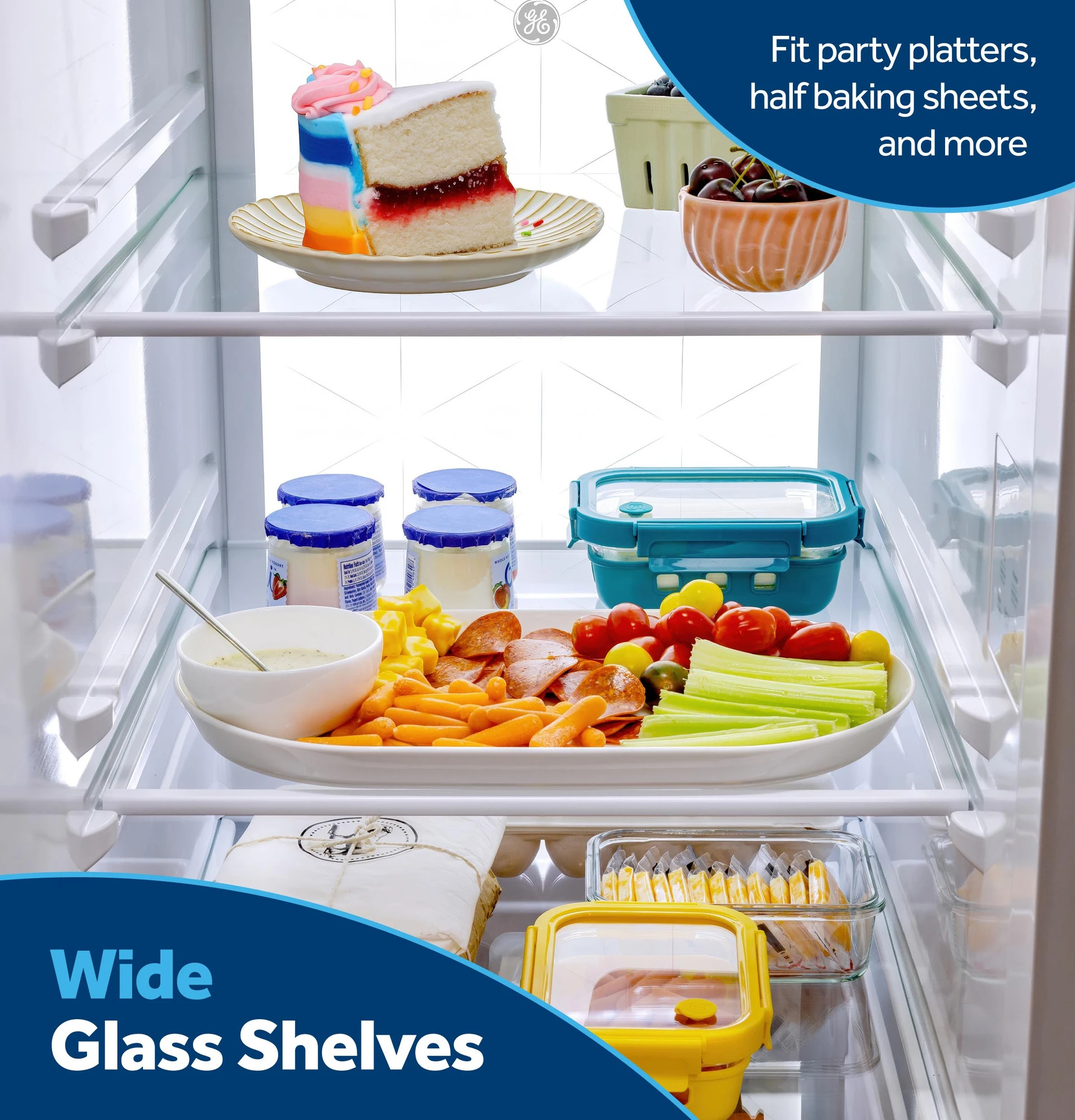 Ge® 27.7 Cu. Ft. Side-by-side Refrigerator With Led Light Walls And Extra Tall Dispenser GSS28PYYFS