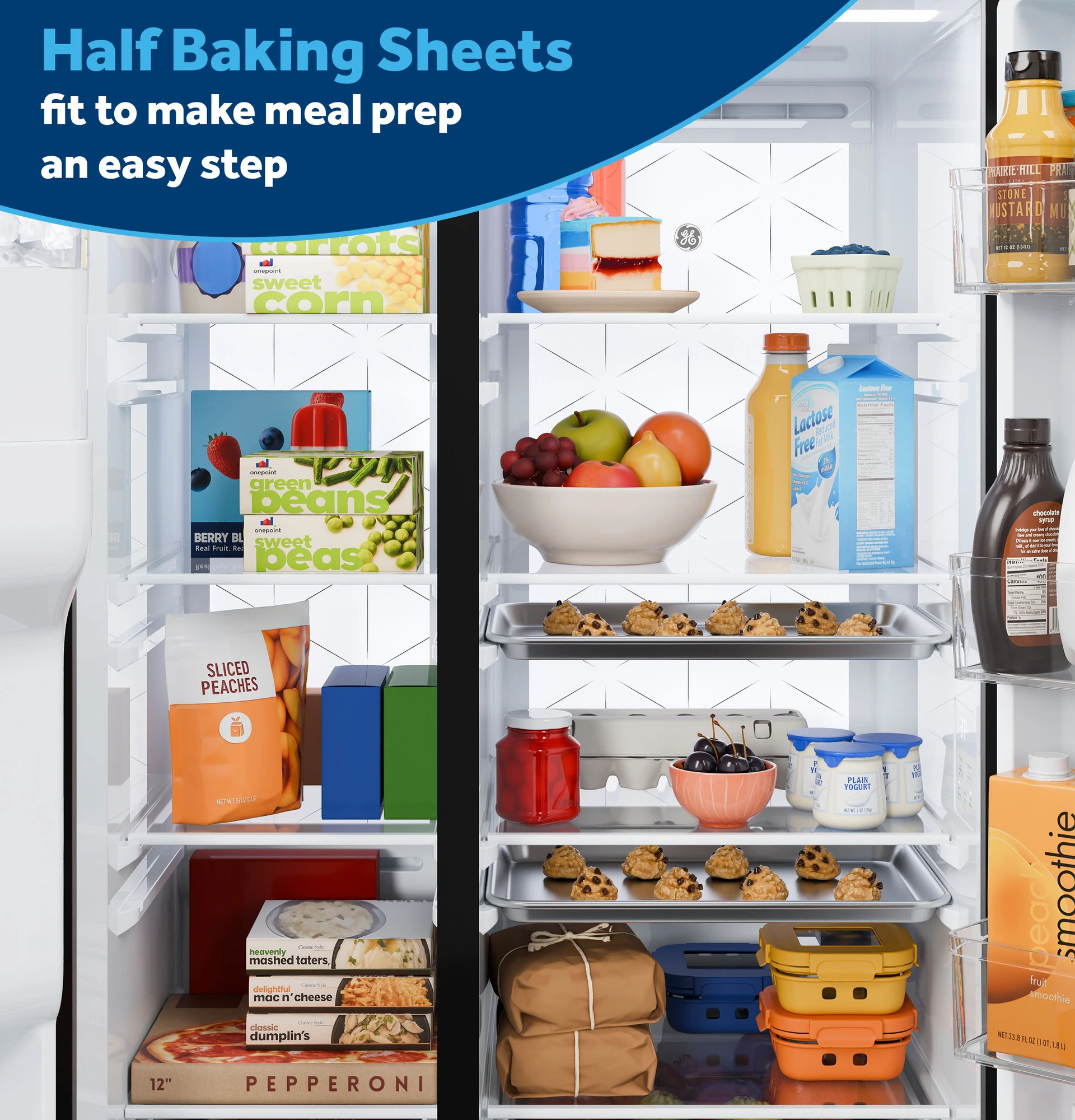 Ge® 27.7 Cu. Ft. Side-by-side Refrigerator With Led Light Walls And Extra Tall Dispenser GSS28PYYFS