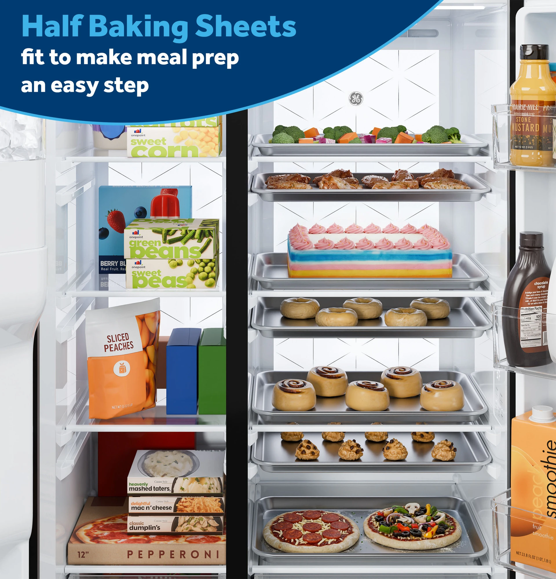 Ge® 27.7 Cu. Ft. Side-by-side Refrigerator With Led Light Walls And Extra Tall Dispenser GSS28PYYFS