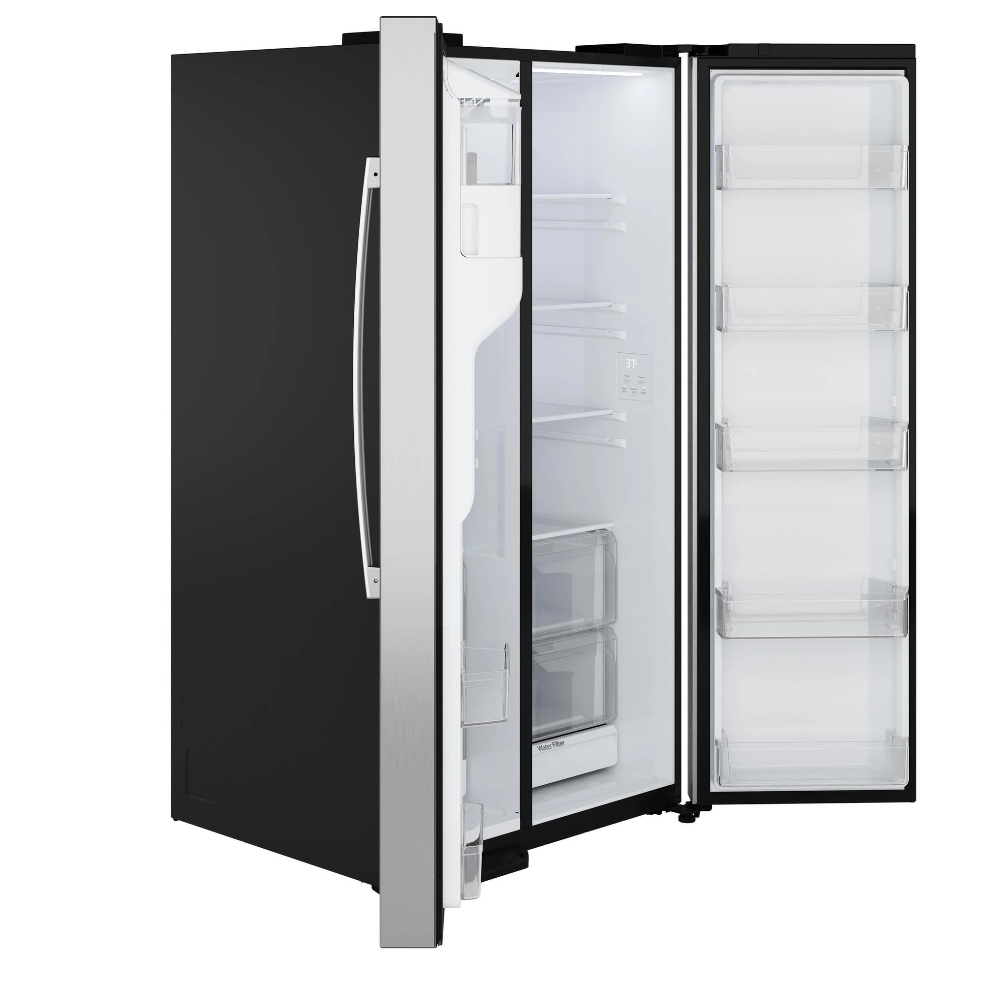 Ge® 27.7 Cu. Ft. Side-by-side Refrigerator With Led Light Walls And Extra Tall Dispenser GSS28PYYFS