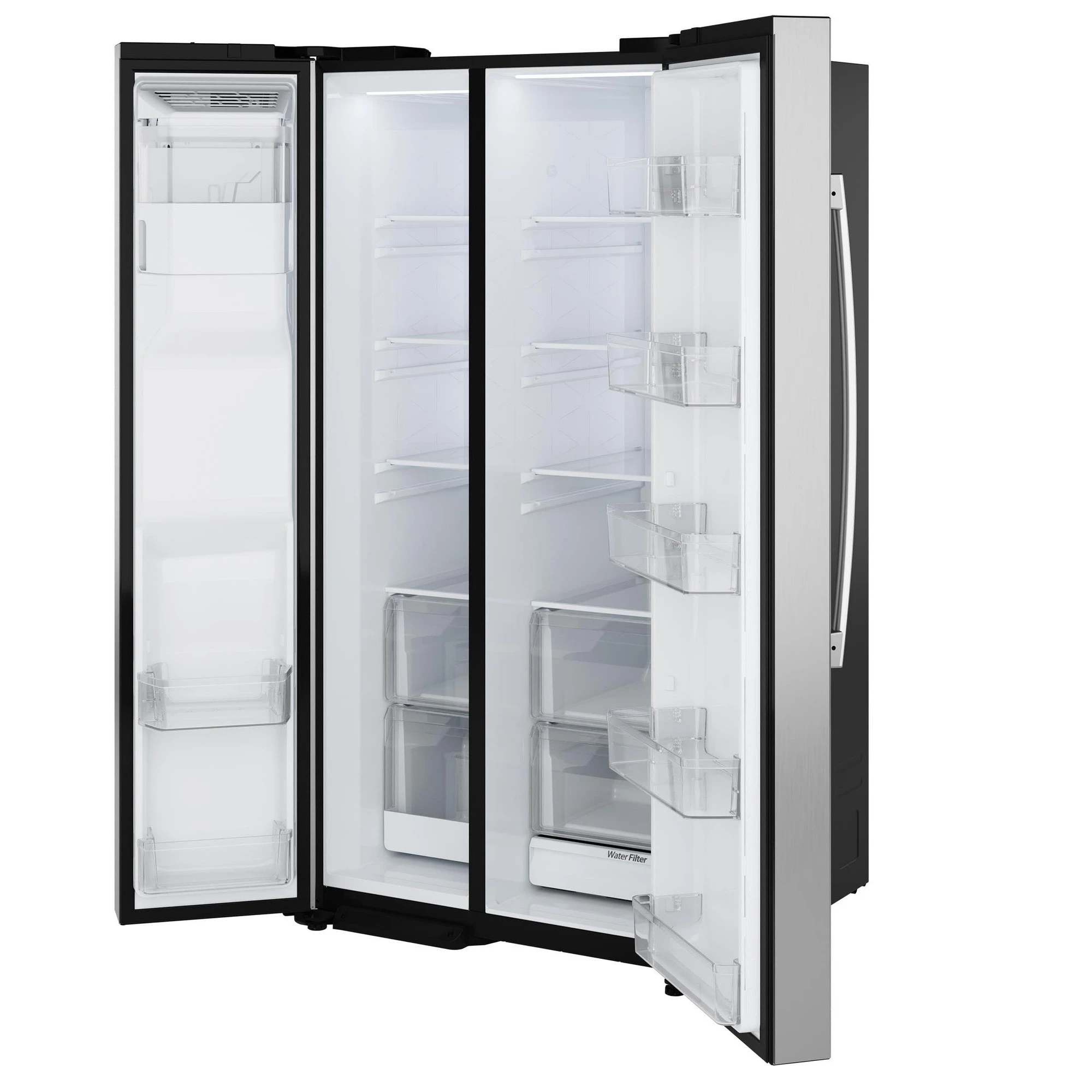 Ge® 27.7 Cu. Ft. Side-by-side Refrigerator With Led Light Walls And Extra Tall Dispenser GSS28PYYFS