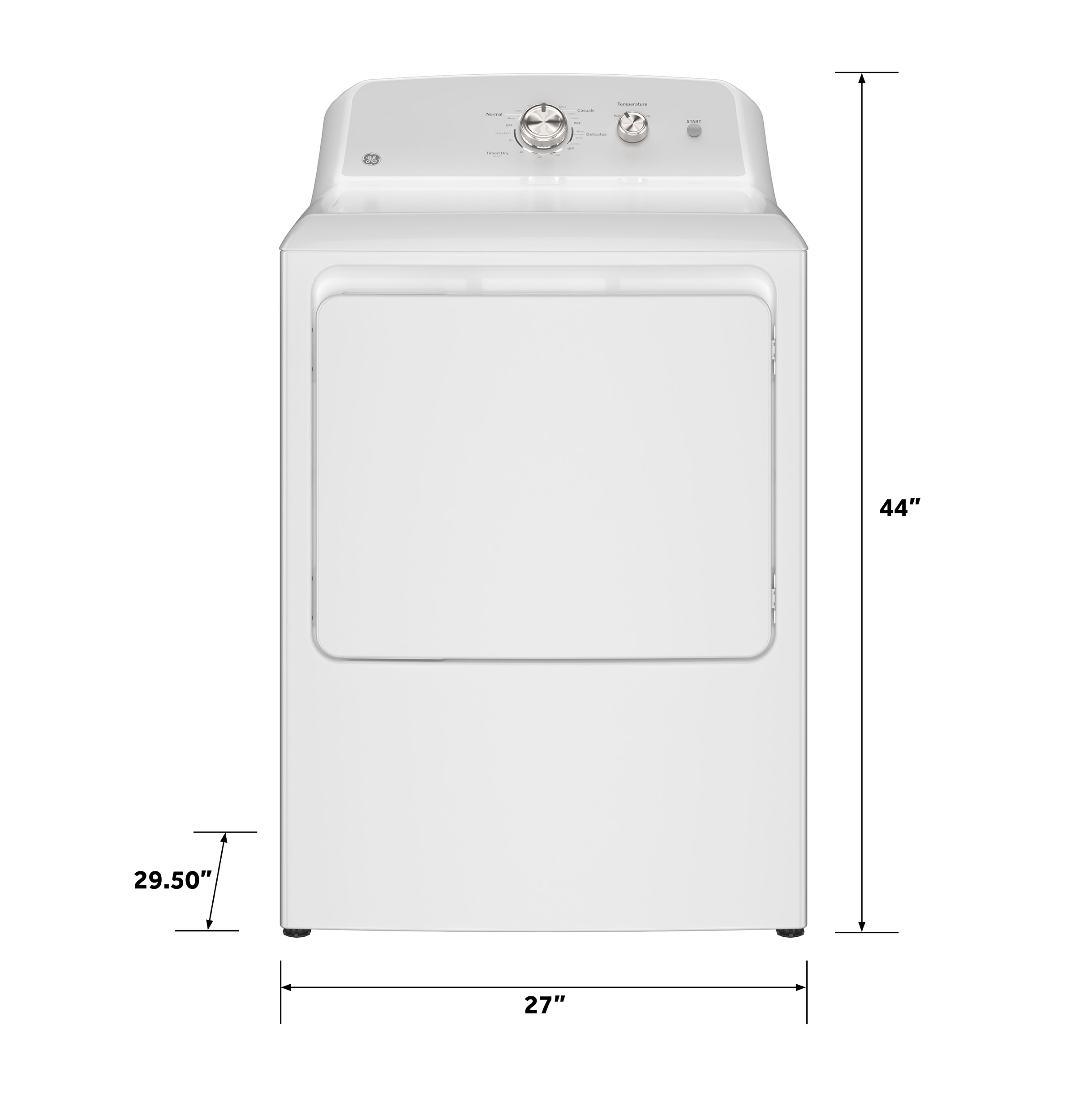 7.2 cu. ft. Capacity Electric Dryer with Up To 120 ft. Venting and Reversible Door GTD38EASWWS