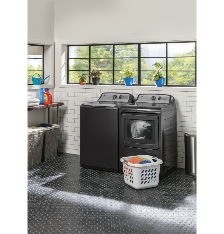 7.4 cu. ft. Capacity Smart aluminized alloy drum Electric Dryer with HE Sensor Dry GTD75ECPLDG