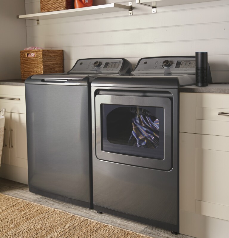 7.4 cu. ft. Capacity Smart aluminized alloy drum Electric Dryer with HE Sensor Dry GTD75ECPLDG