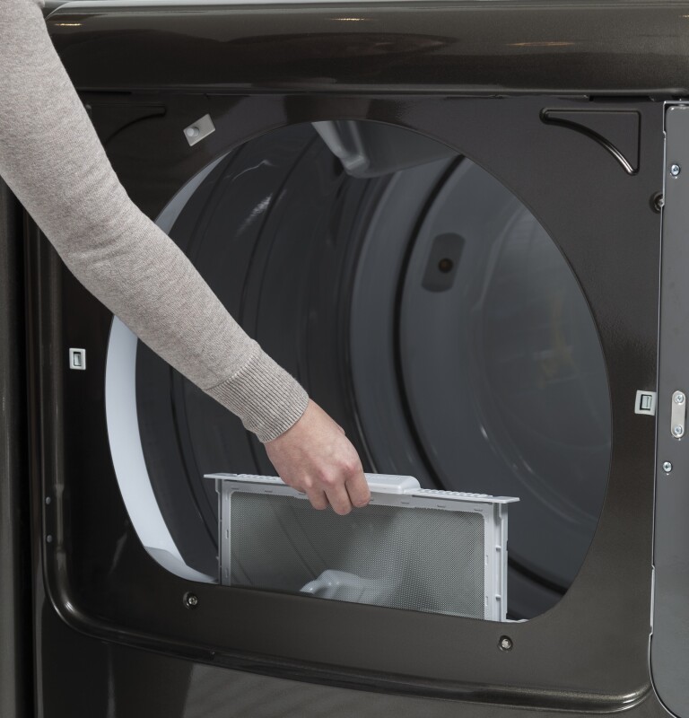 7.8 cu. ft. capacity electric dryer with stainless steel drum and steam GTD86ESPJMC