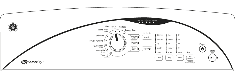 7.0 cu. ft. capacity Dura Drum electric dryer with HE SensorDry GTDP520EDWW