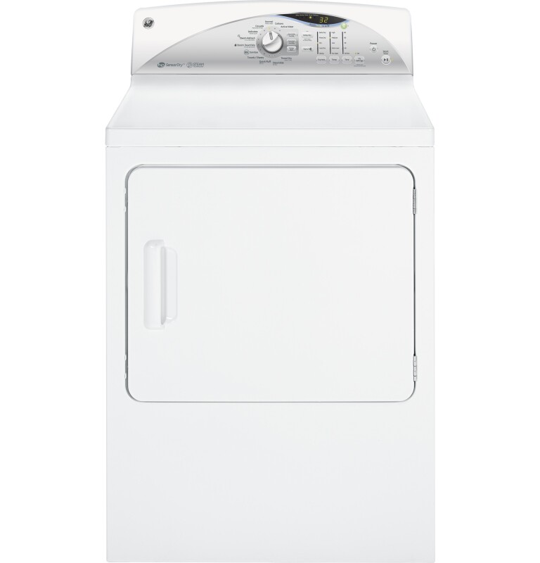 GE 7.0 cu. ft. capacity electric dryer with steam and HE Sensor Dry White GTDS560EFWS Picture 1