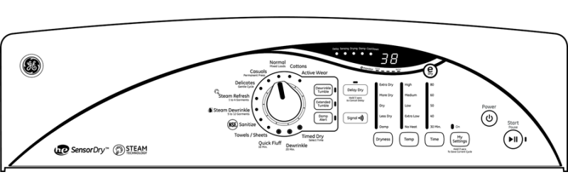7.0 cu. ft. capacity gas dryer with steam and HE Sensor Dry GTDS560GFWS