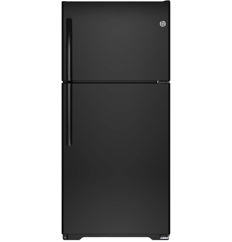 GE 18.2 Cu. Ft. Top-Freezer Refrigerator Black GTE18ETHBB Picture 1