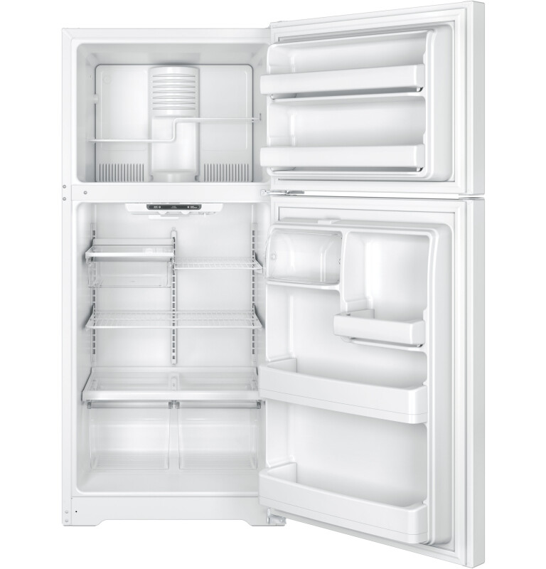 GE 18.2 Cu. Ft. Top-Freezer Refrigerator White GTE18ETHWW Picture 1