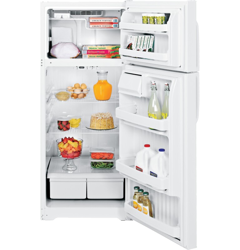 GE 18.1 Cu. Ft. Top-Freezer Refrigerator White GTH18CBDRWW Picture 1