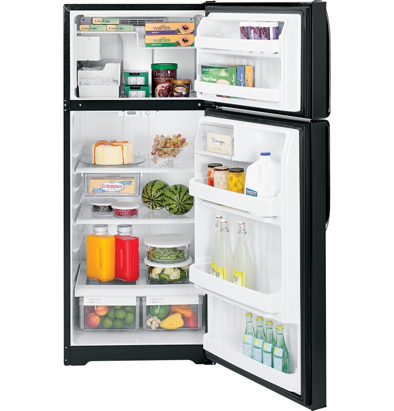 GE 18.1 Cu. Ft. Top-Freezer Refrigerator Black GTH18GCDBB Picture 1