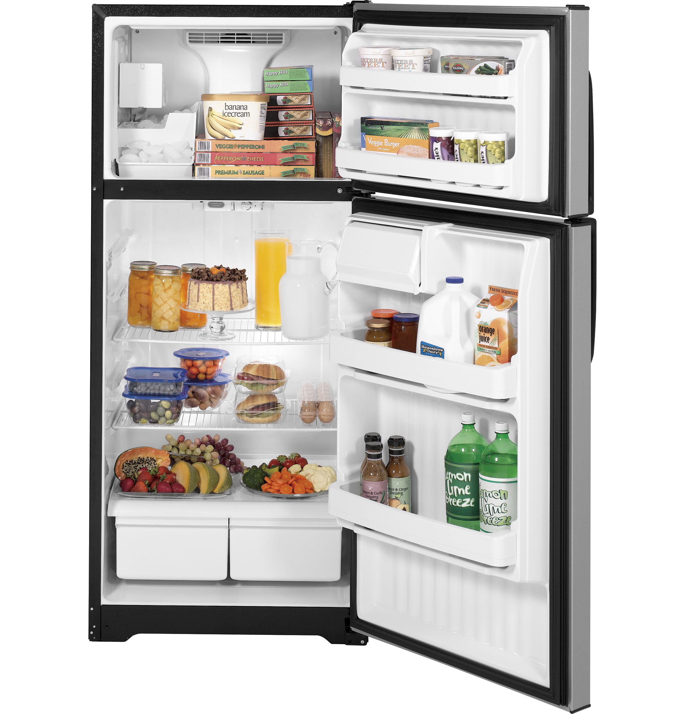 GE 16.5 Cu. Ft. Top-Freezer Refrigerator Metallic GTJ17BCCSA Picture 1