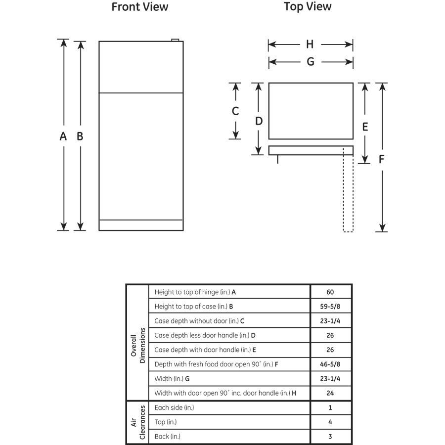 10.0 cu. ft.Top-Freezer Refrigerator GTR10HAXRWW