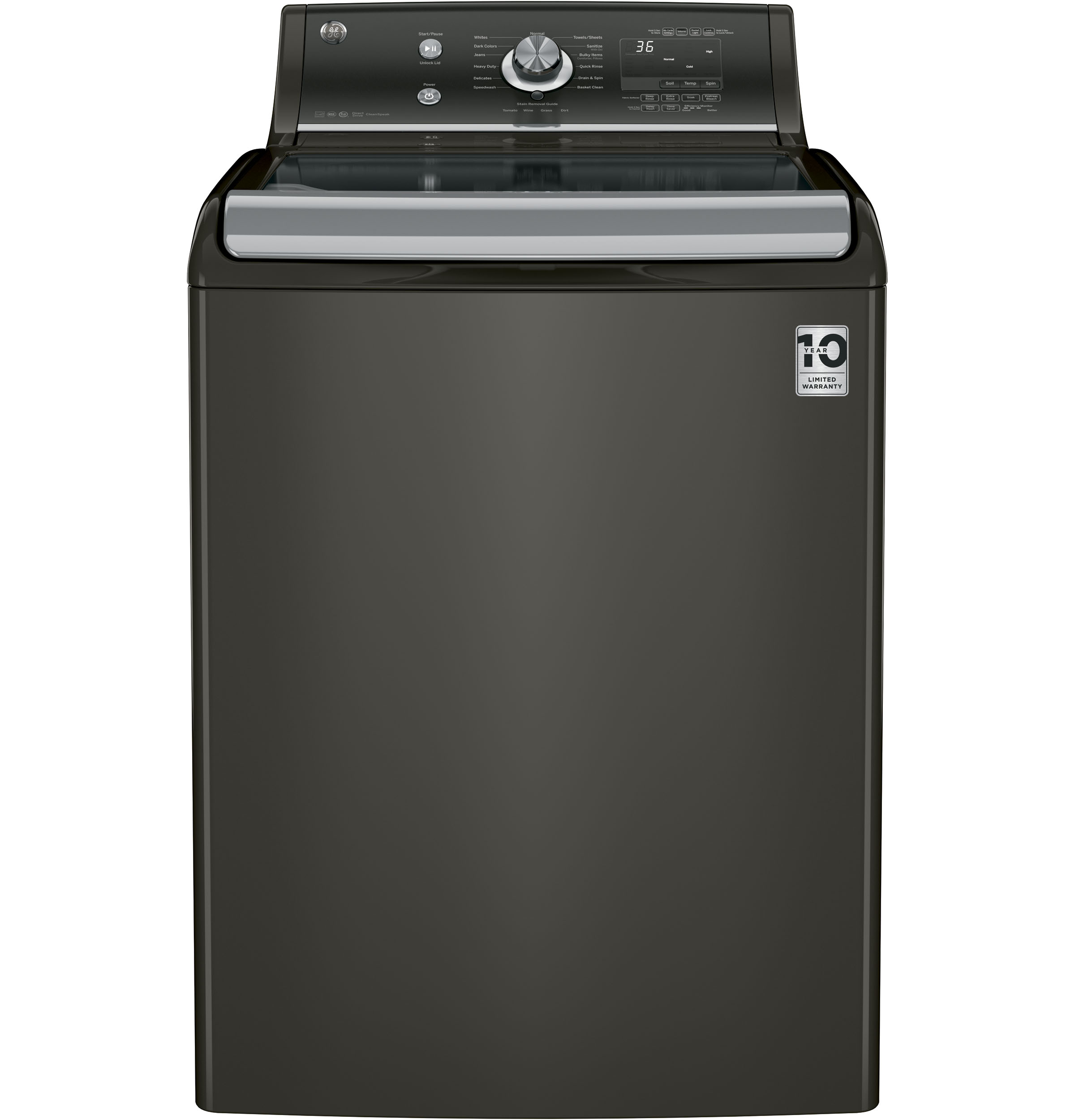 5.1 DOE cu. ft. capacity washer with stainless steel basket GTW810SPJMC