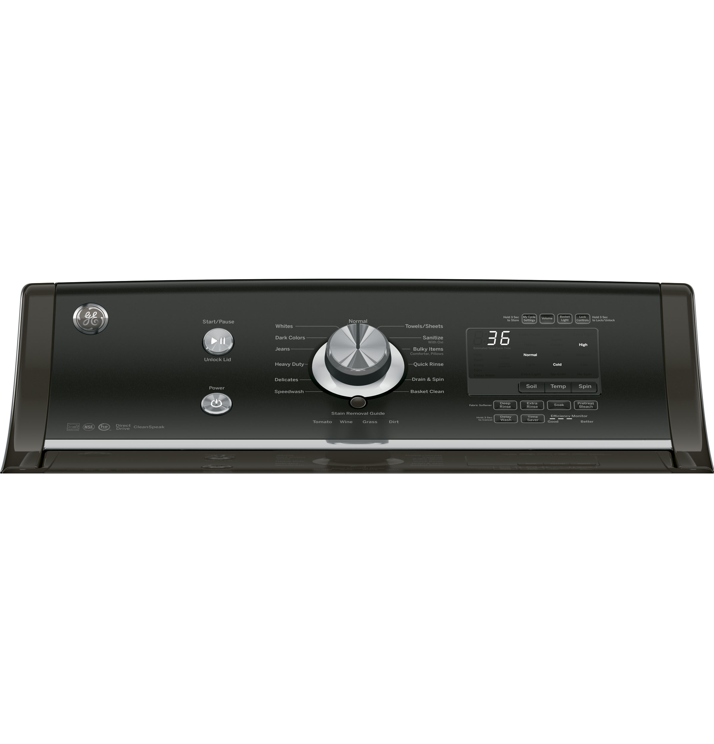 5.1 DOE cu. ft. capacity washer with stainless steel basket GTW810SPJMC