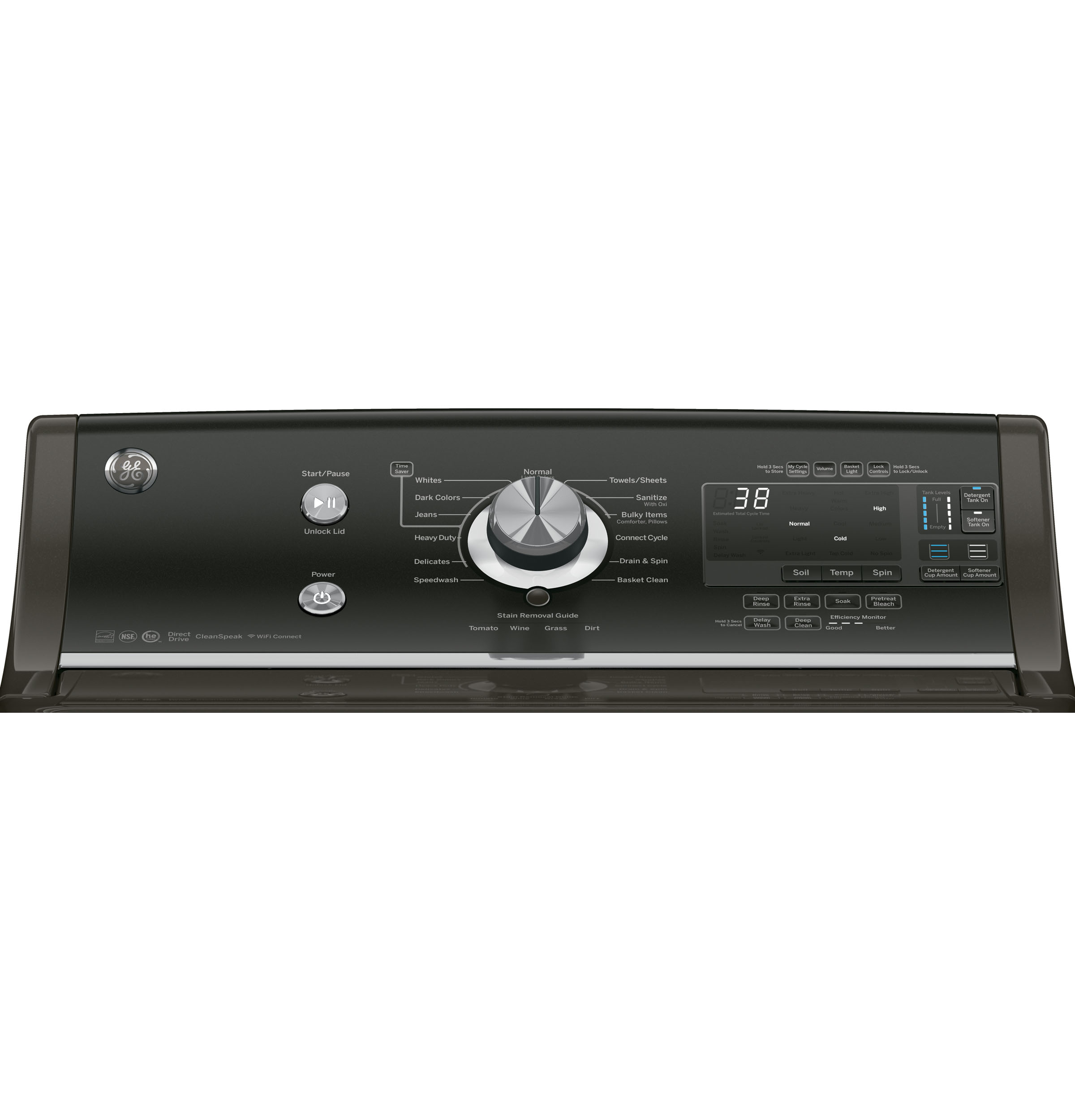 5.1 DOE cu. ft. capacity washer with SmartDispense Technology GTW860SPJMC