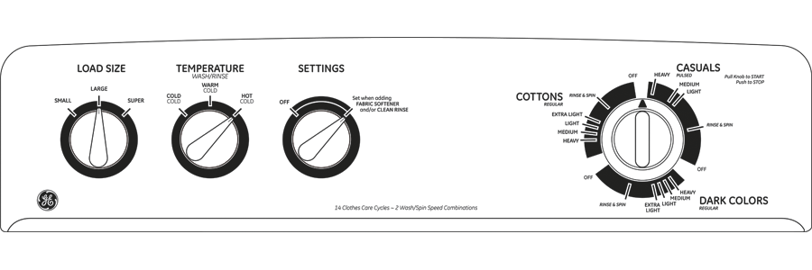 3.3 DOE cu. ft. capacity Extra Action basket GTWP2000MWW