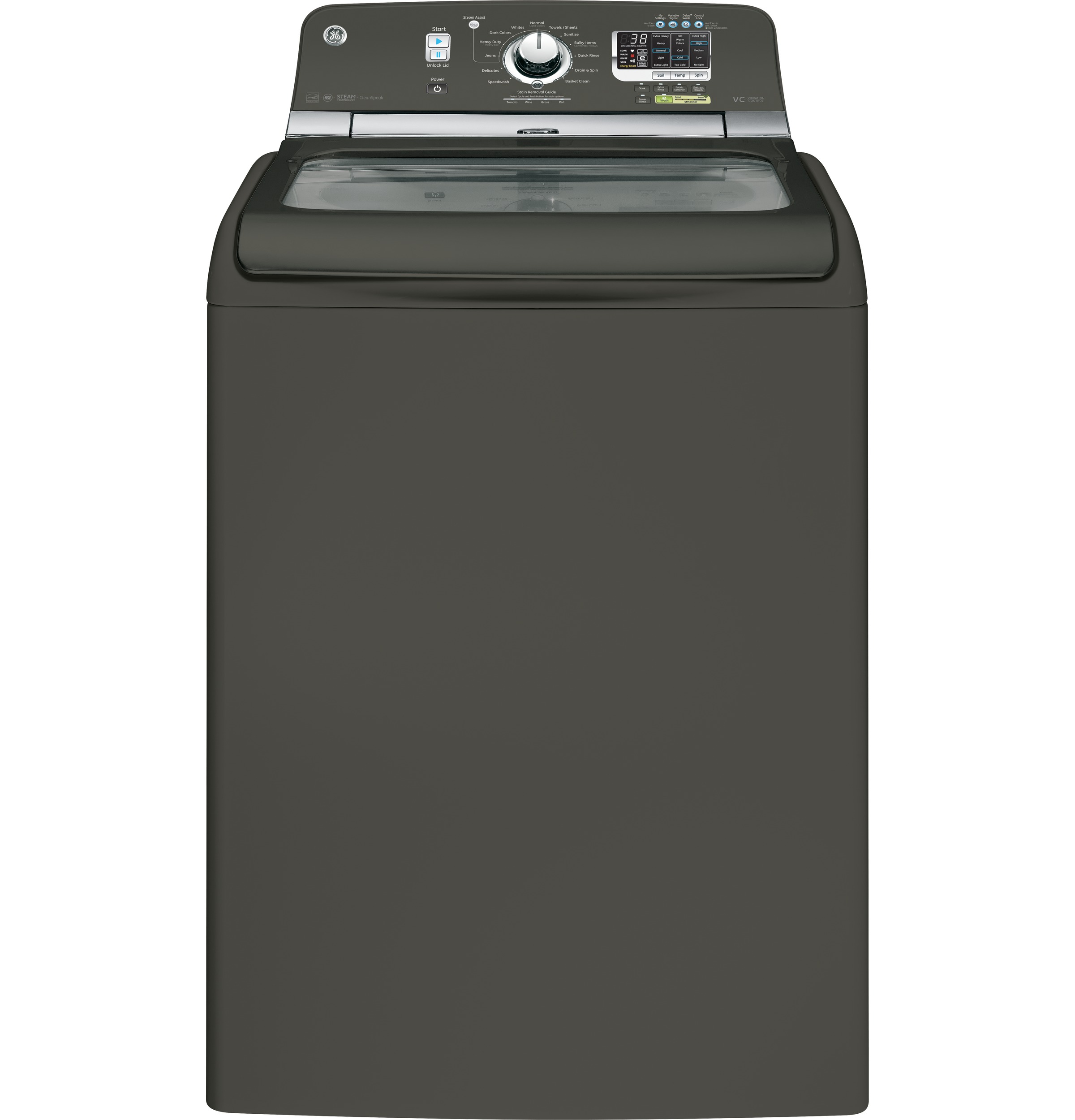 5.0 DOE cu. ft. capacity washer with stainless steel basket and steam GTWS8355HMC