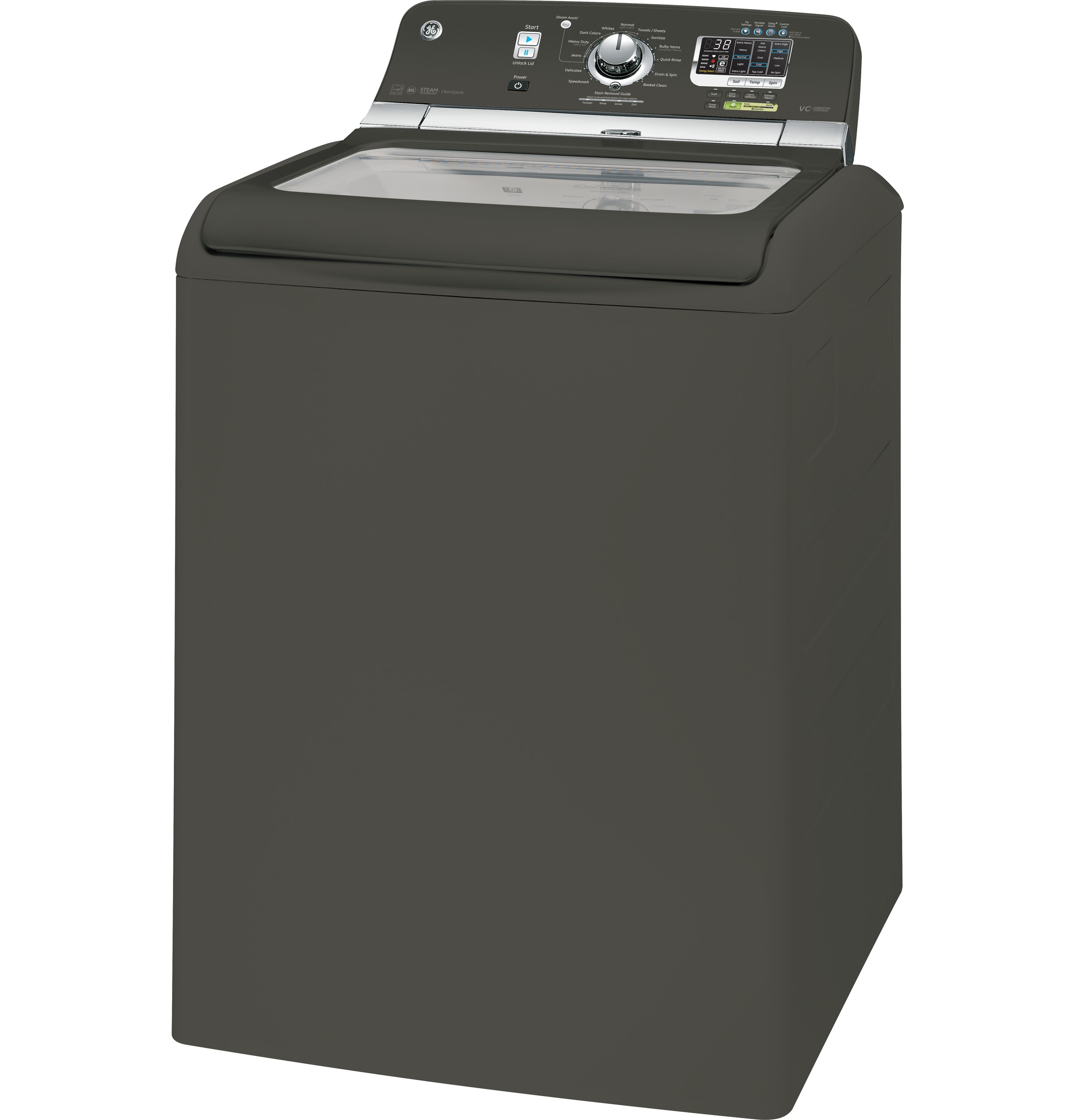 5.0 DOE cu. ft. capacity washer with stainless steel basket and steam GTWS8355HMC