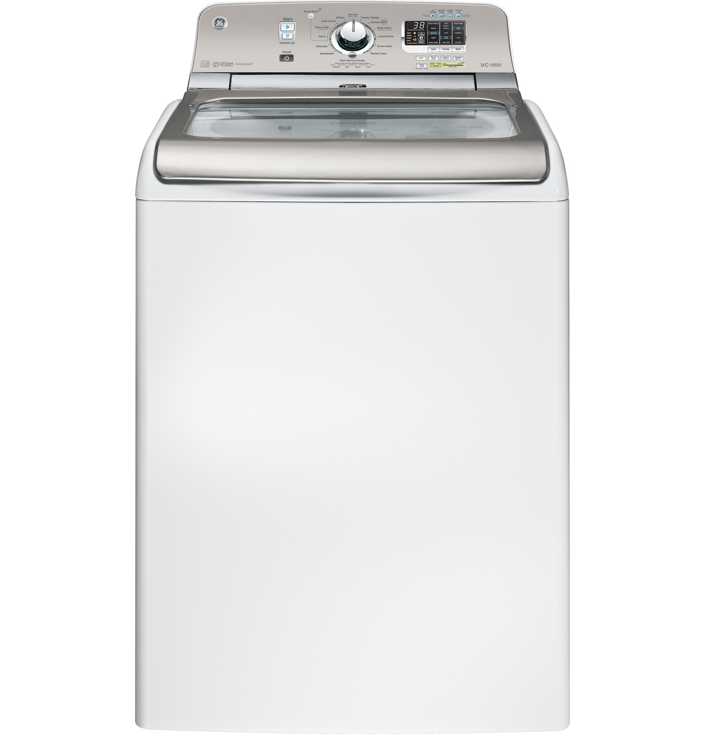 4.8 DOE cu. ft. capacity washer with stainless steel basket and steam GTWS8450DWS