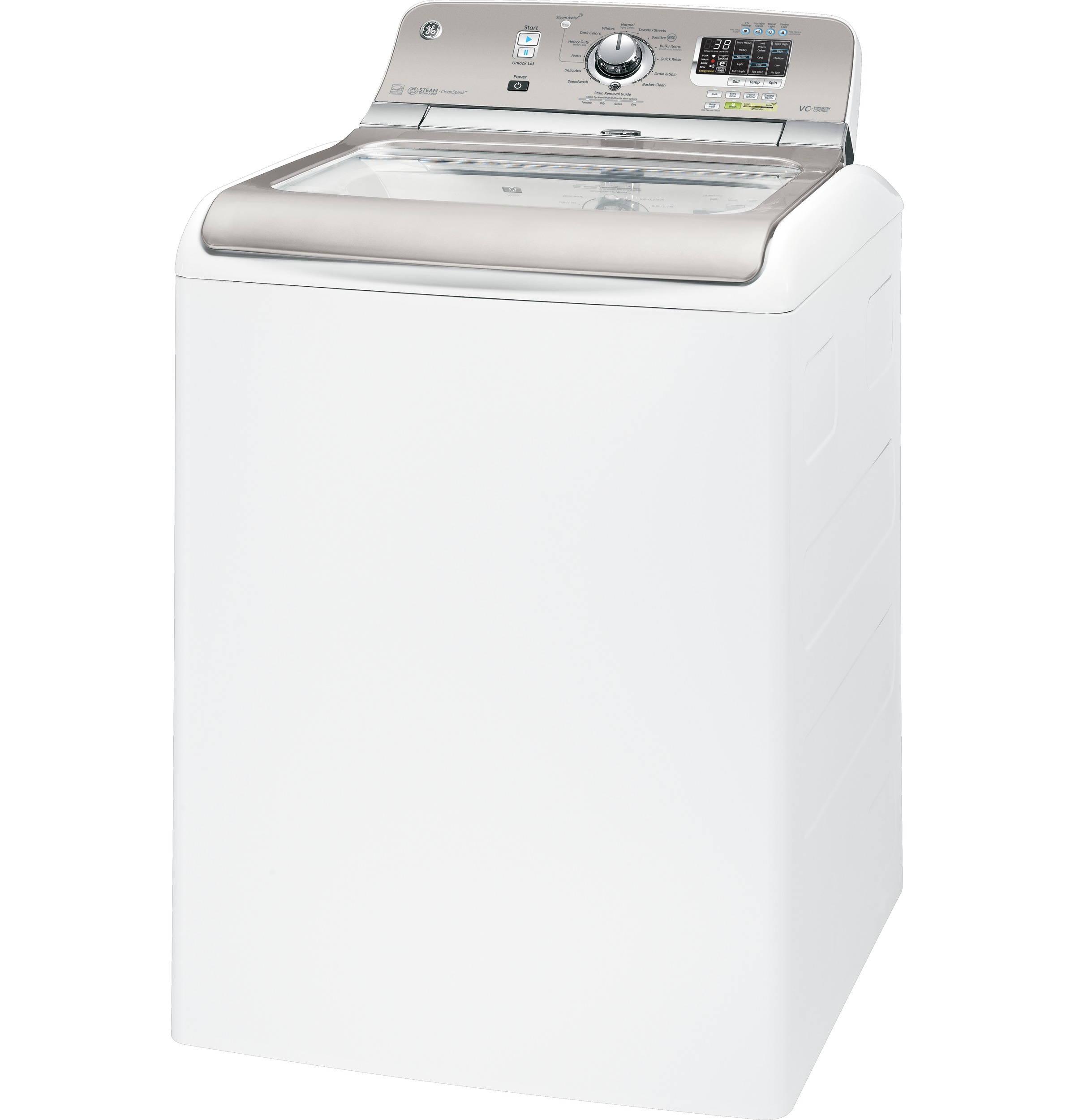 4.8 DOE cu. ft. capacity washer with stainless steel basket and steam GTWS8450DWS