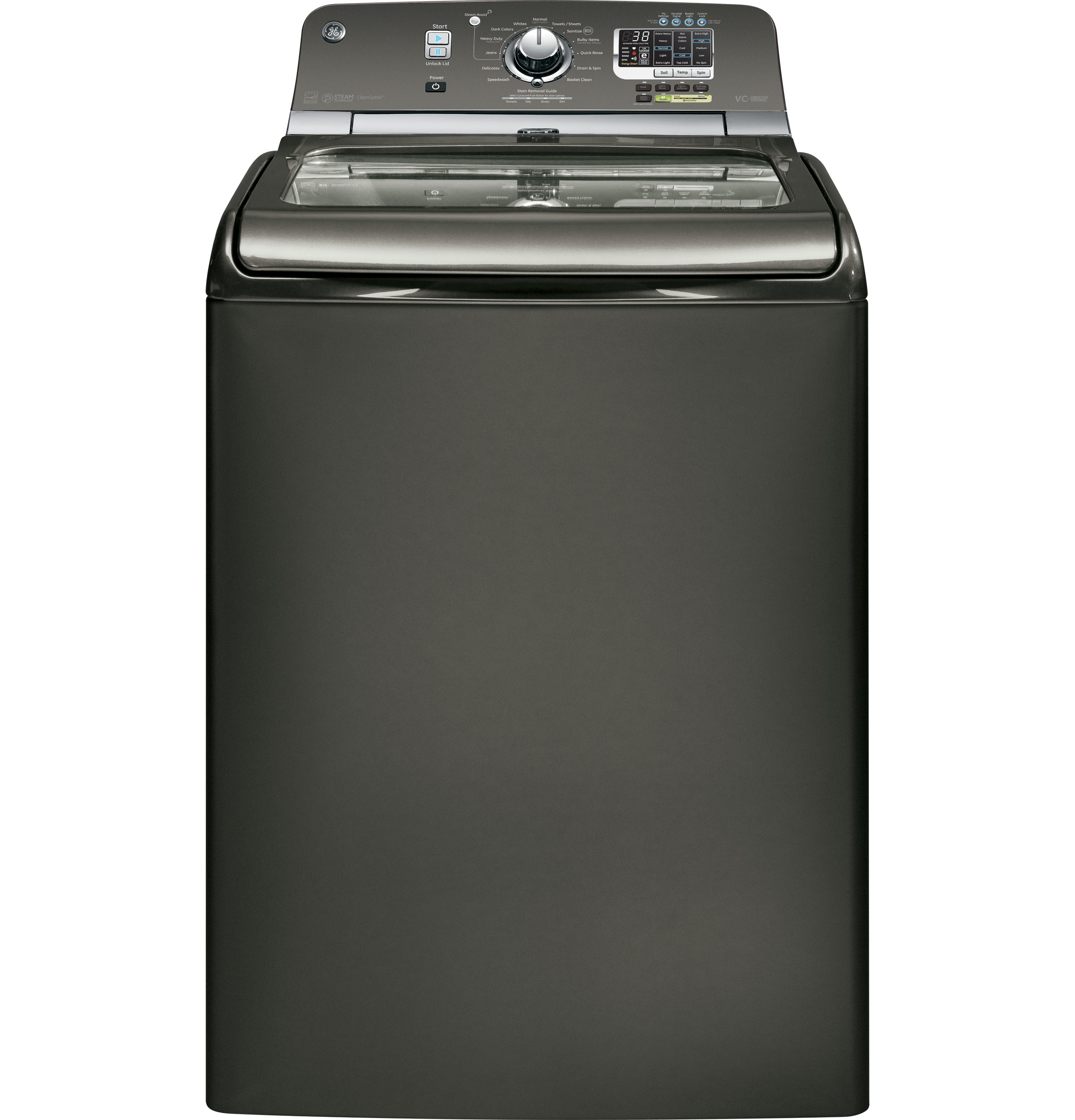 4.8 DOE cu. ft. capacity washer with stainless steel basket and steam GTWS8455DMC