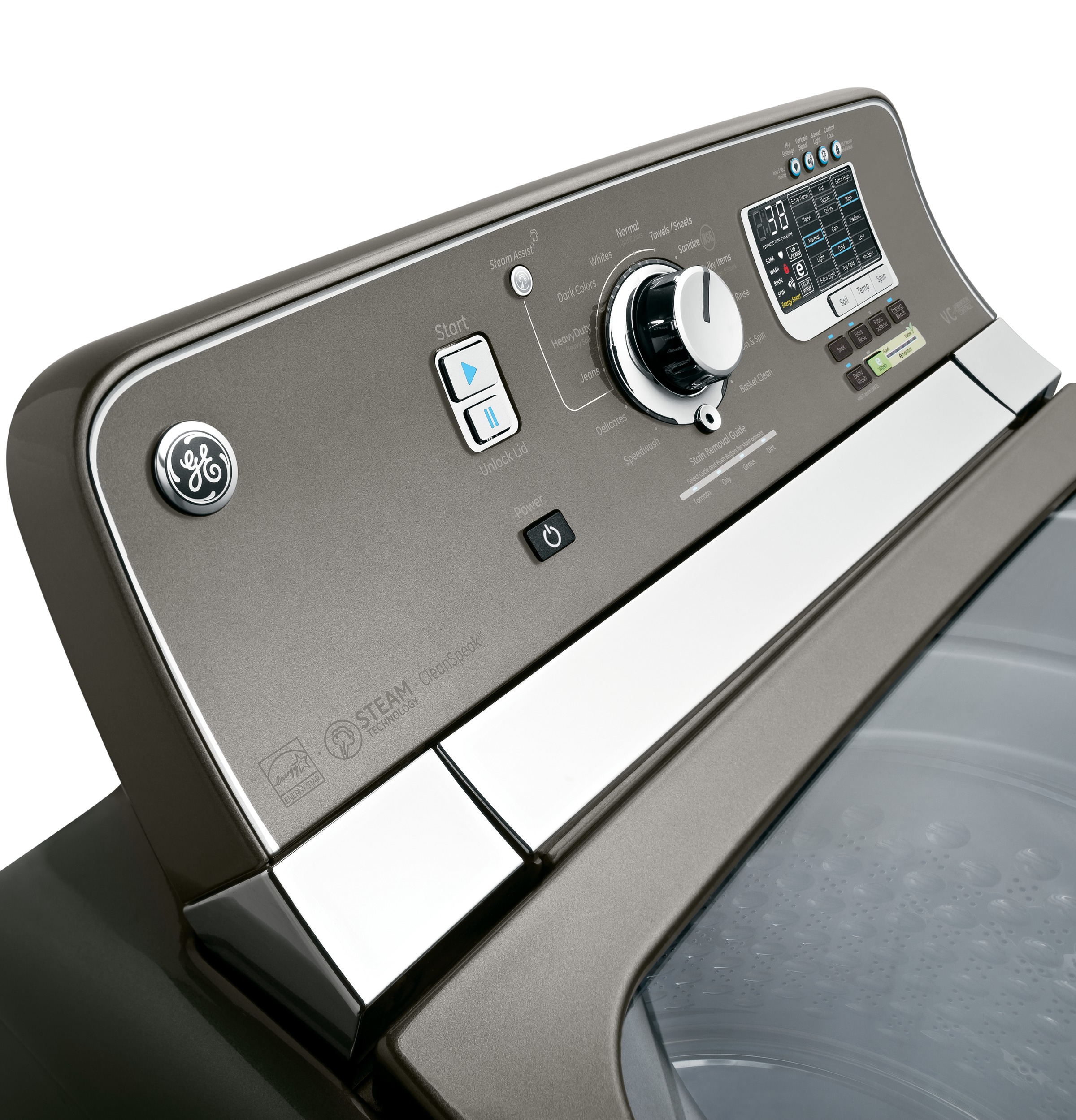 4.8 DOE cu. ft. capacity washer with stainless steel basket and steam GTWS8455DMC