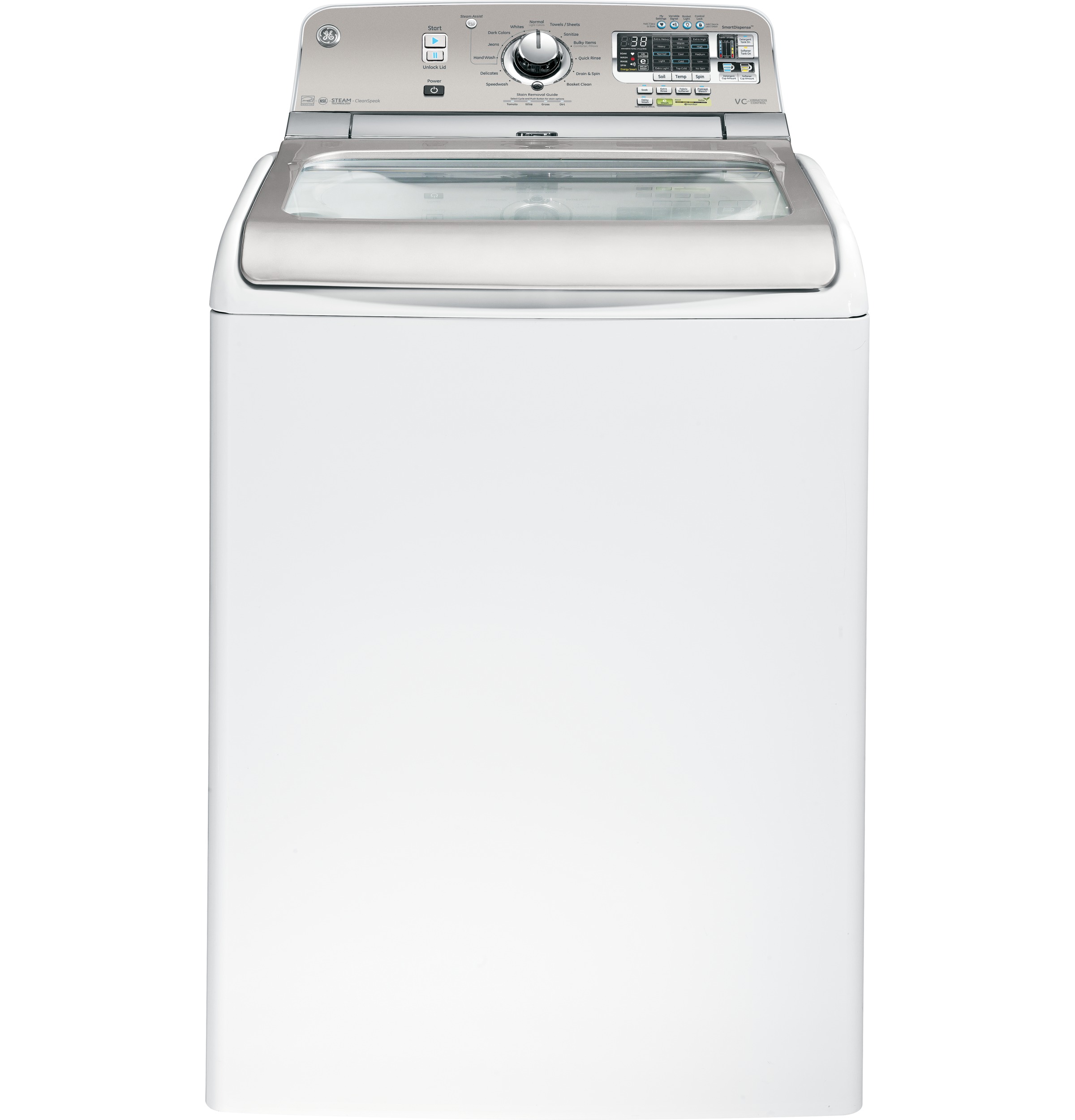 5.0 DOE cu. ft. capacity washer with stainless steel basket and steam GTWS8650DWS