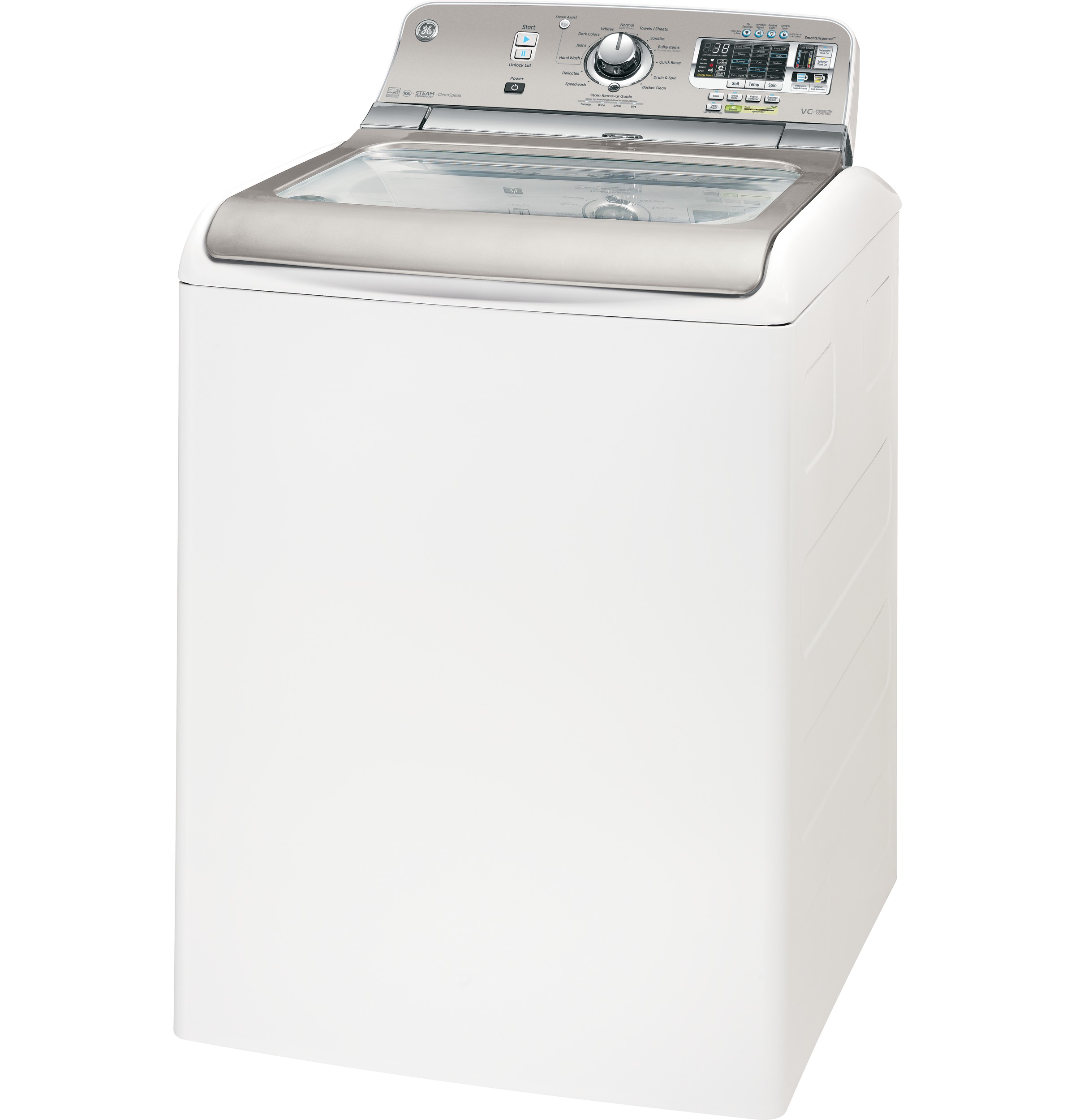 5.0 DOE cu. ft. capacity washer with stainless steel basket and steam GTWS8650DWS