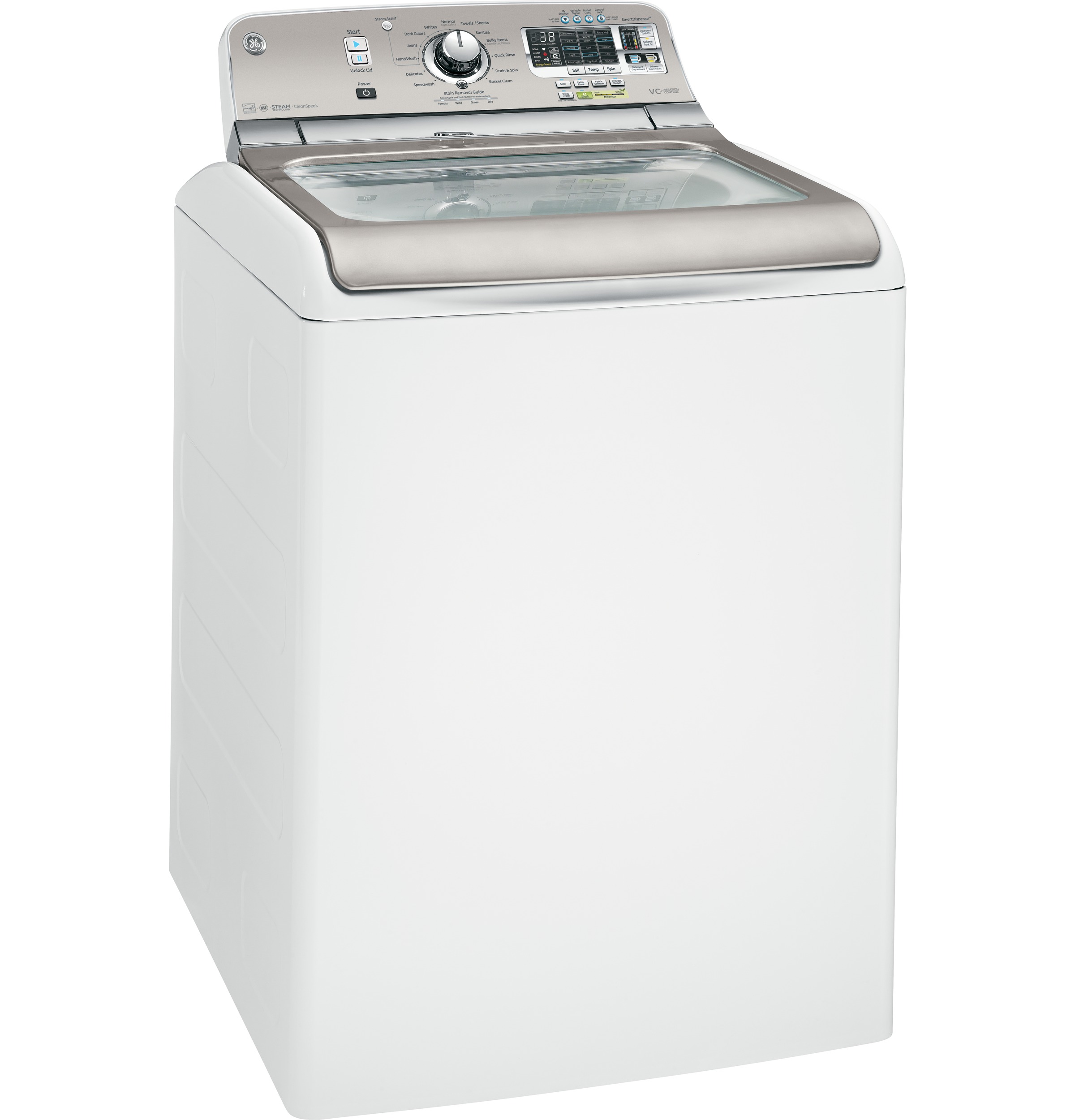 5.0 DOE cu. ft. capacity washer with stainless steel basket and steam GTWS8650DWS