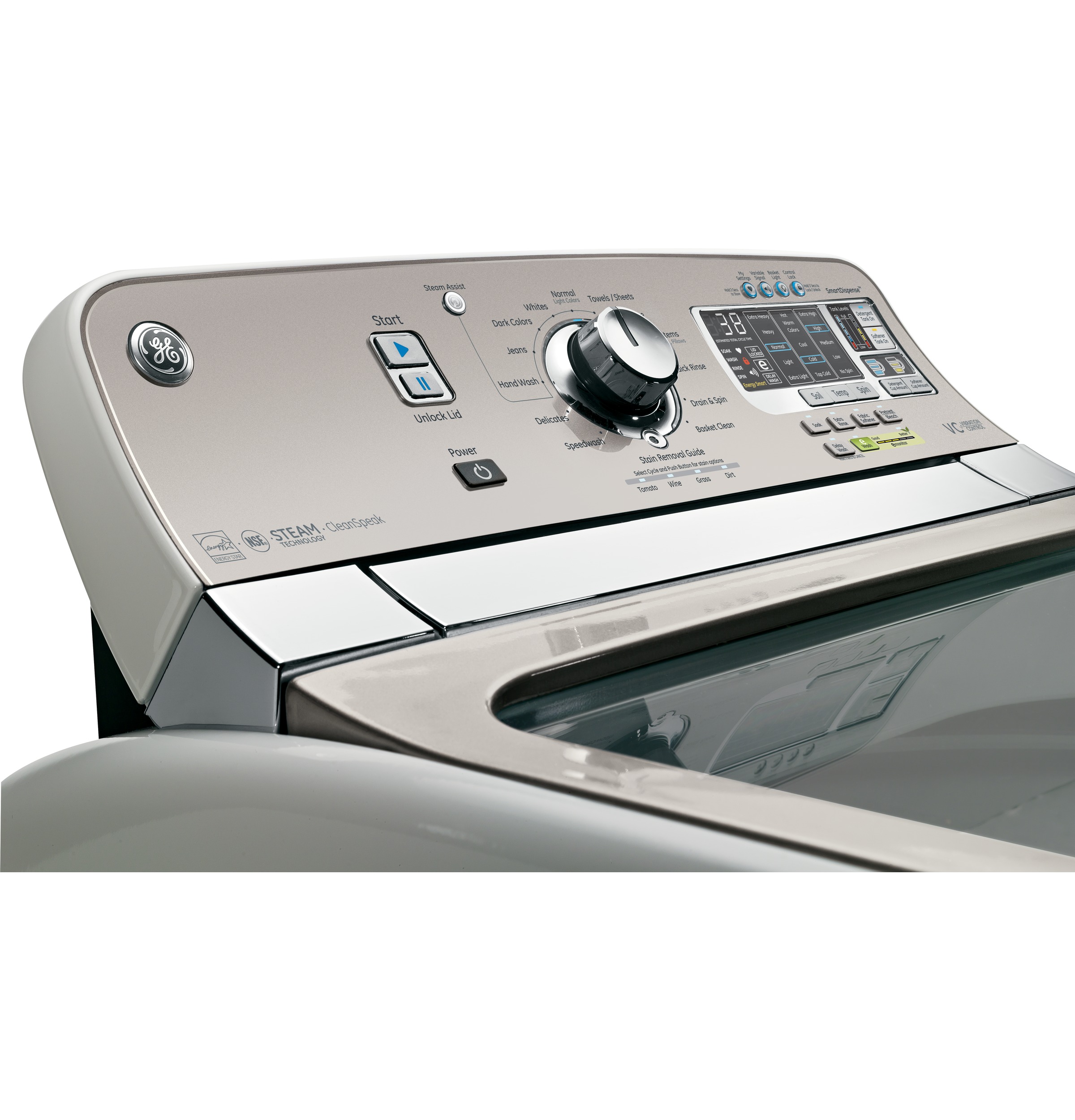 5.0 DOE cu. ft. capacity washer with stainless steel basket and steam GTWS8650DWS