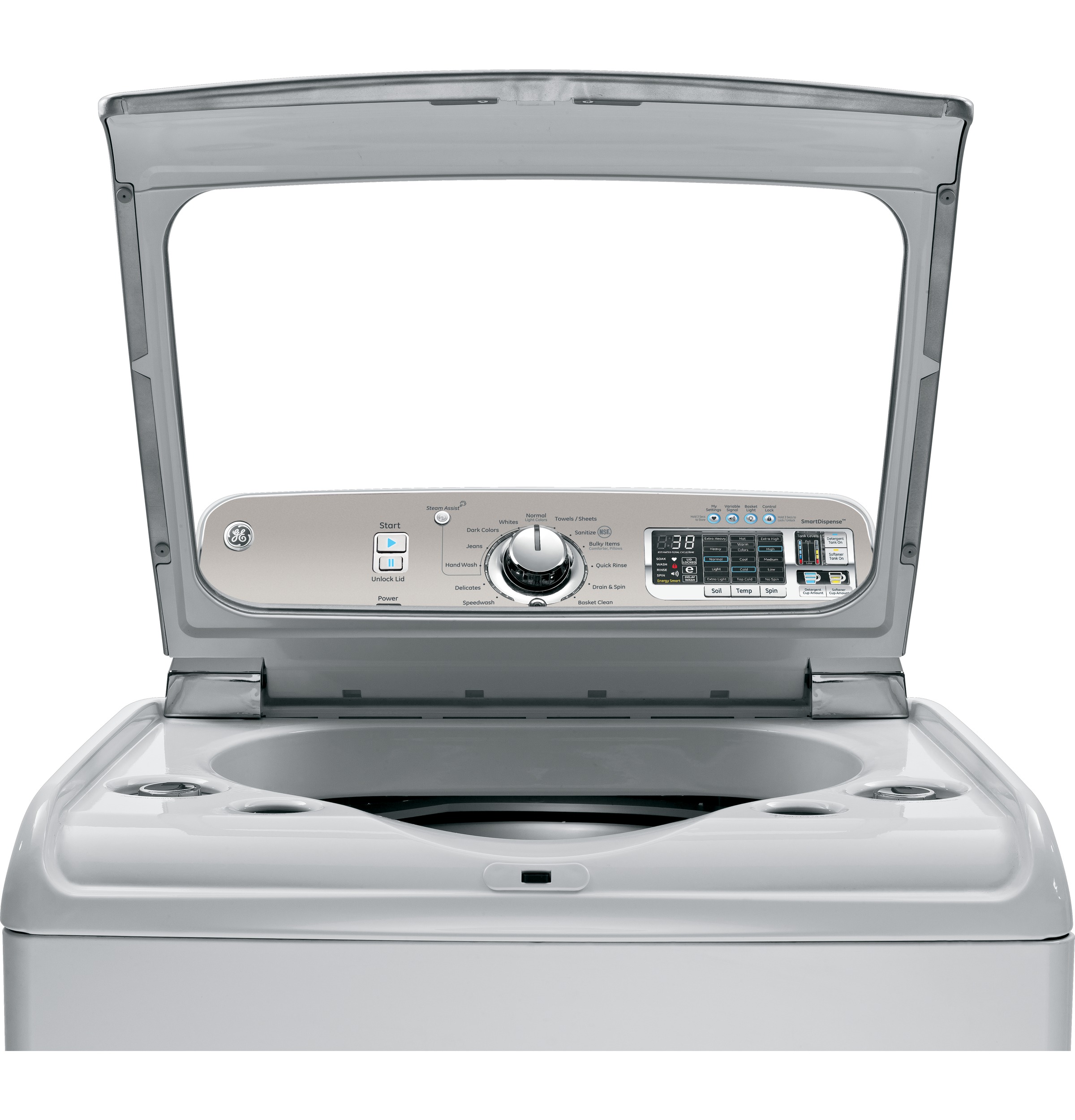 5.0 DOE cu. ft. capacity washer with stainless steel basket and steam GTWS8650DWS