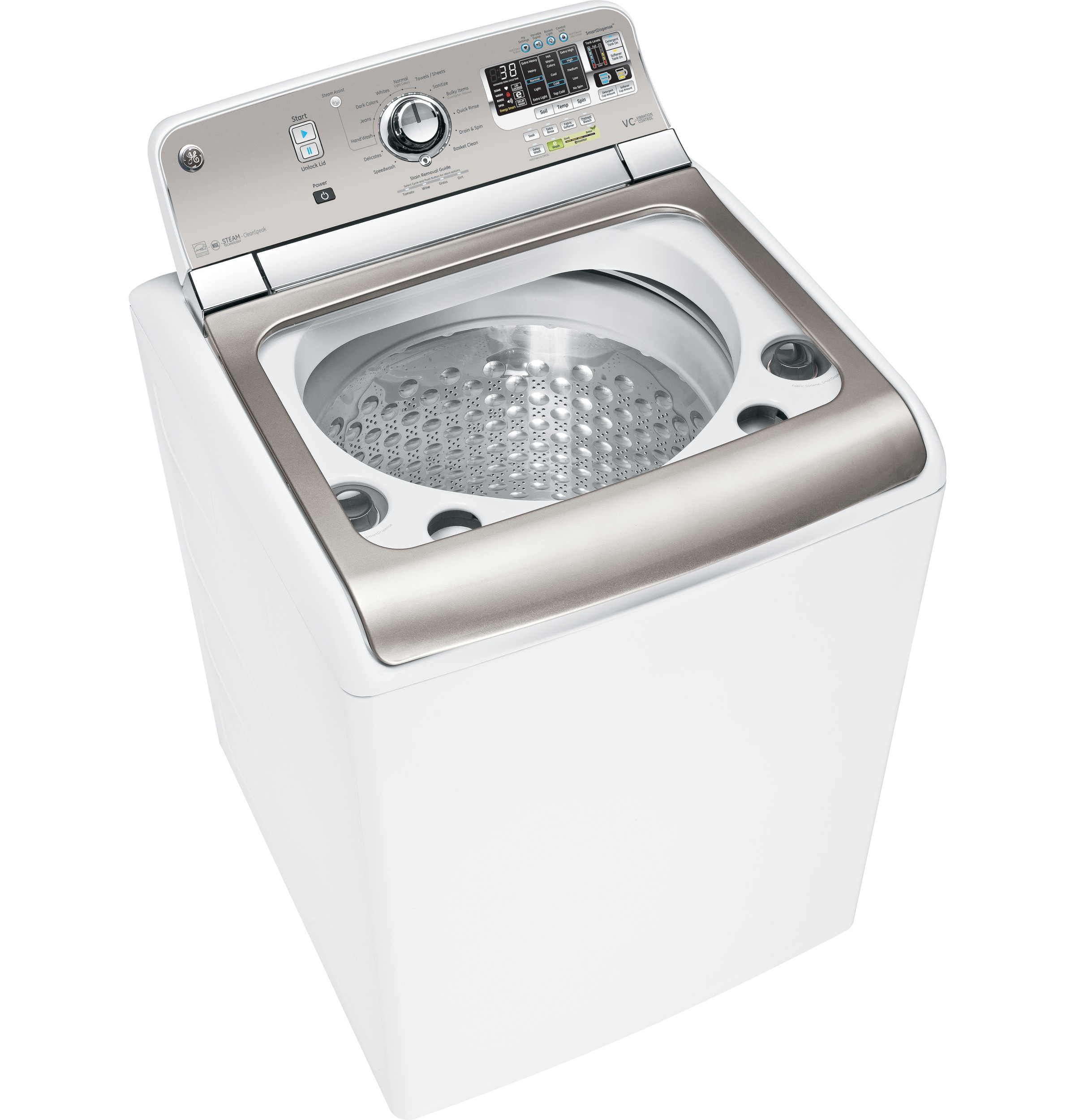 5.0 DOE cu. ft. capacity washer with stainless steel basket and steam GTWS8650DWS