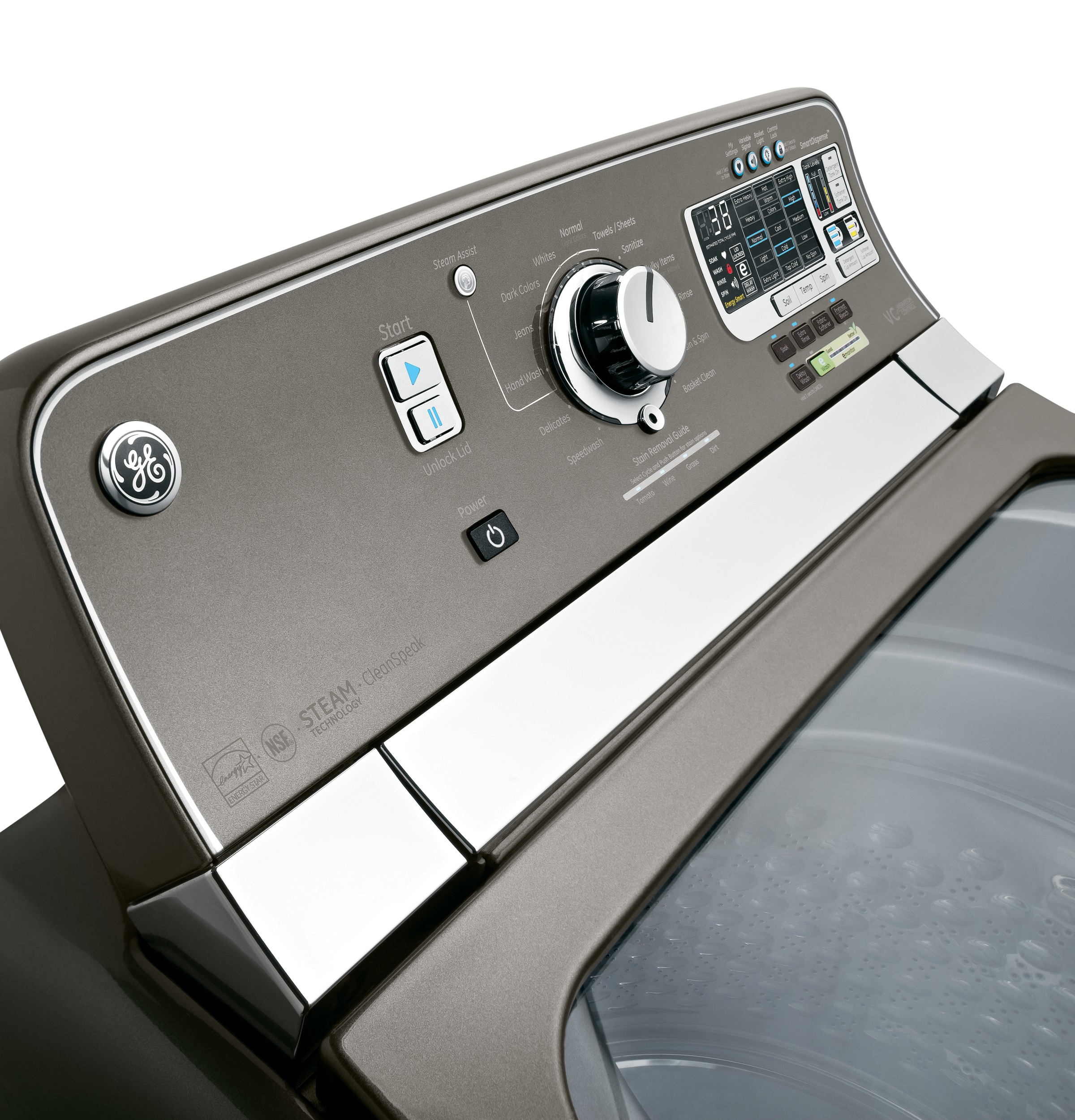 5.0 DOE cu. ft. capacity washer with stainless steel basket and steam GTWS8650DWS