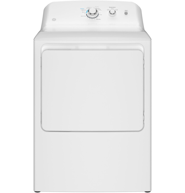 GE 6.2 cu. ft. Capacity Electric Dryer with Up To 120 ft. Venting and Shallow Depth​ White GTX33EASKWW Picture 1