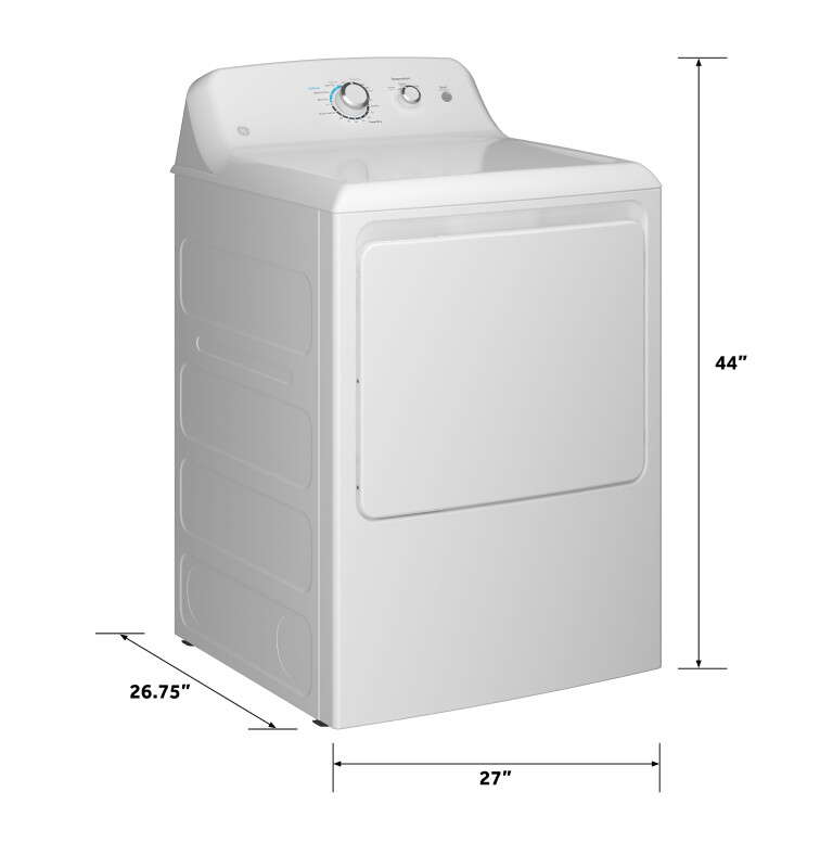 6.2 cu. ft. Capacity Electric Dryer with Up To 120 ft. Venting and Shallow Depth GTX33EASKWW