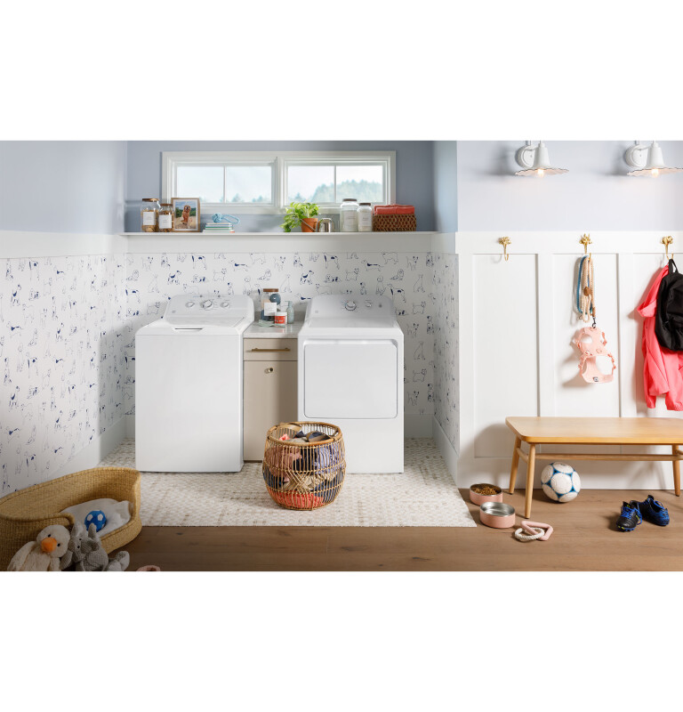 6.2 cu. ft. Capacity Gas Dryer with Up To 120 ft. Venting and Shallow Depth GTX33GASKWW