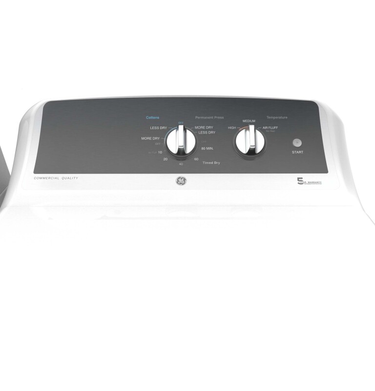 6.2 cu. ft. Capacity Electric Dryer with Up To 120 ft. Venting and 5-yr Limited Warranty GTX52EASPWB