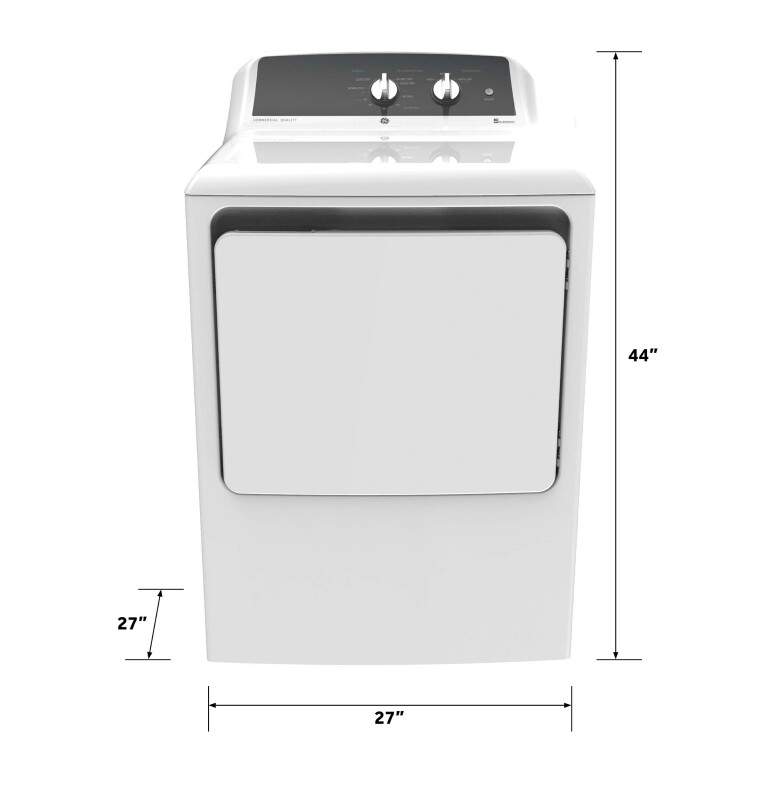 6.2 cu. ft. Capacity Electric Dryer with Up To 120 ft. Venting and 5-yr Limited Warranty GTX52EASPWB