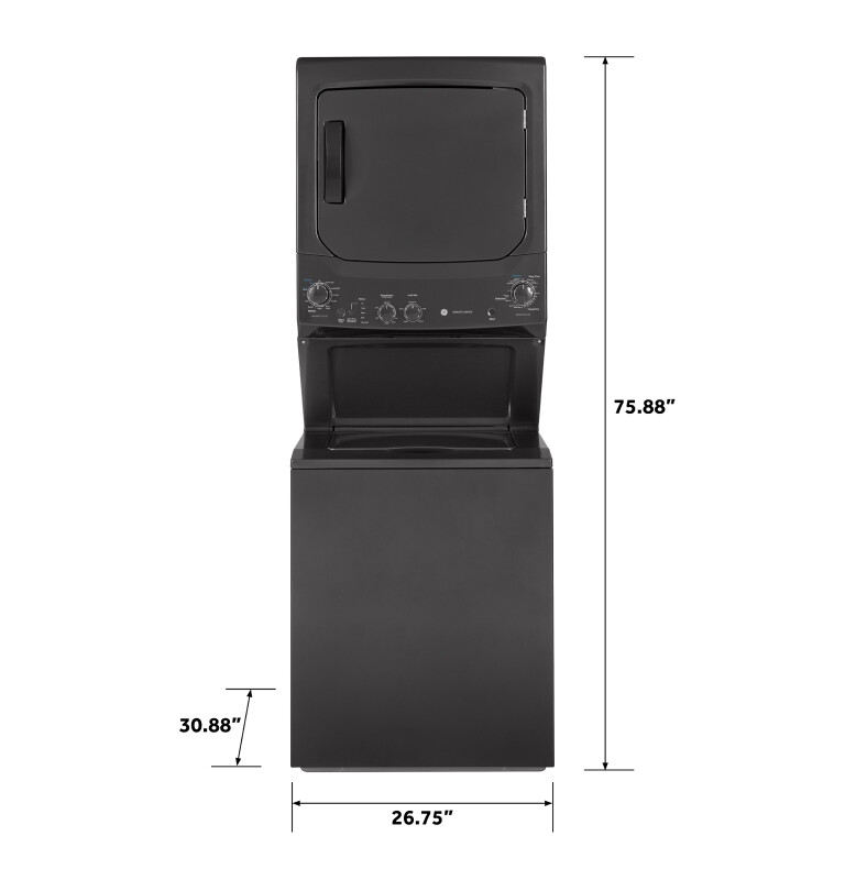 Unitized Spacemaker 3.8 cu. ft. Capacity Washer with Stainless Steel Basket and 5.9 cu. ft. Capacity Electric Dryer GUD27ESPMDG