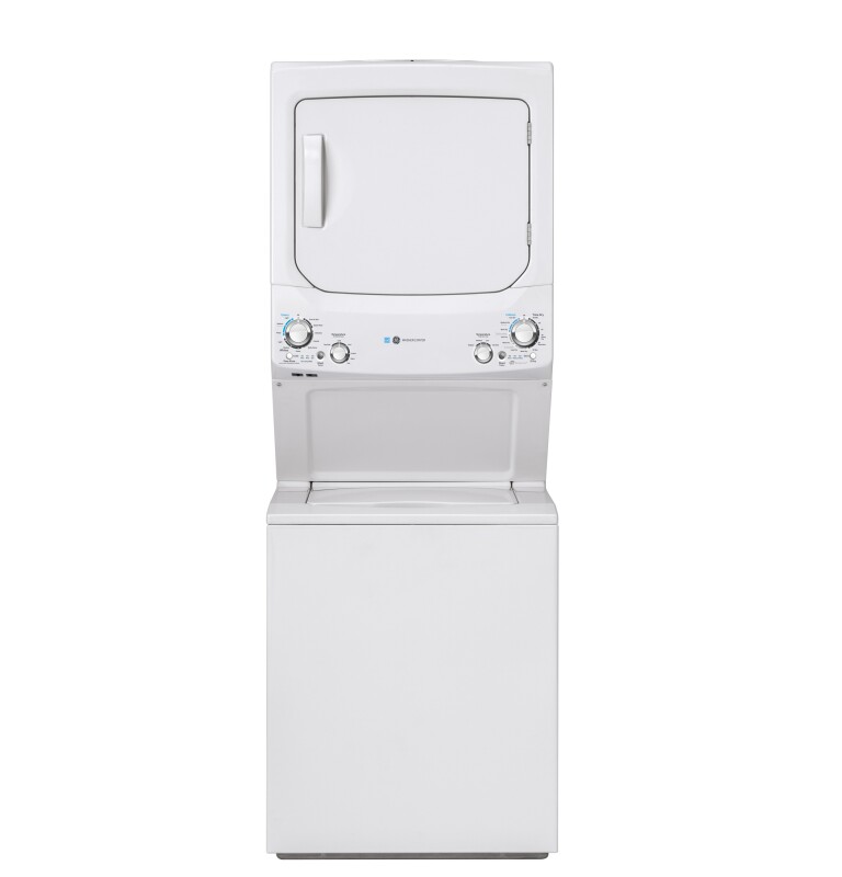 Unitized Spacemaker 3.9 cu. ft. Capacity Washer with Stainless Steel Basket and 5.9 cu. ft. Capacity Gas Dryer GUD27GESNWW