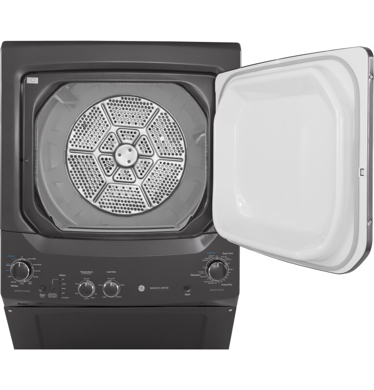 Unitized Spacemaker 3.8 cu. ft. Capacity Washer with Stainless Steel Basket and 5.9 cu. ft. Capacity Gas Dryer GUD27GSPMDG